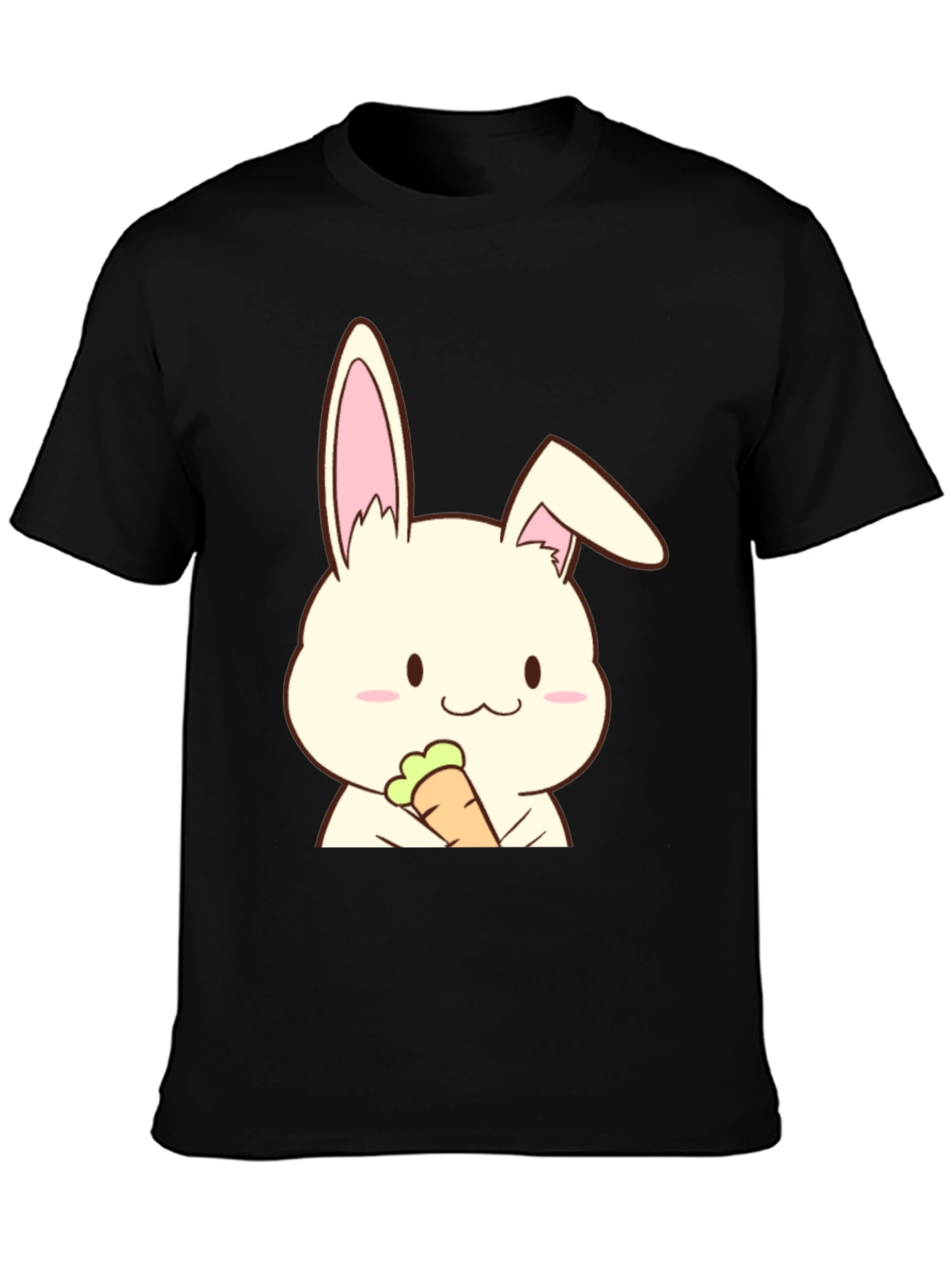 Cute Rabbit Holding Carrot Graphic T-Shirt