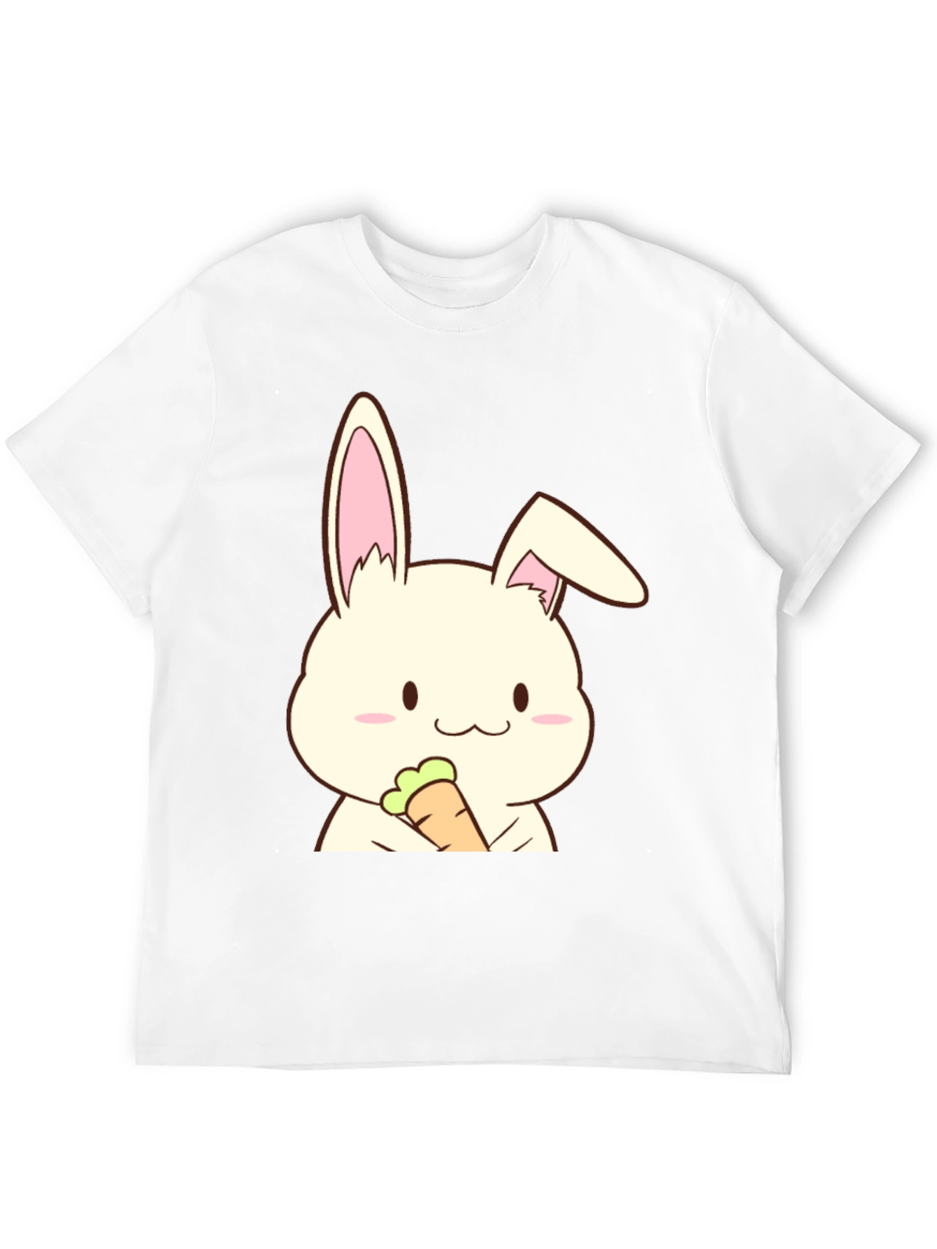 Cute Rabbit Holding Carrot Graphic T-Shirt