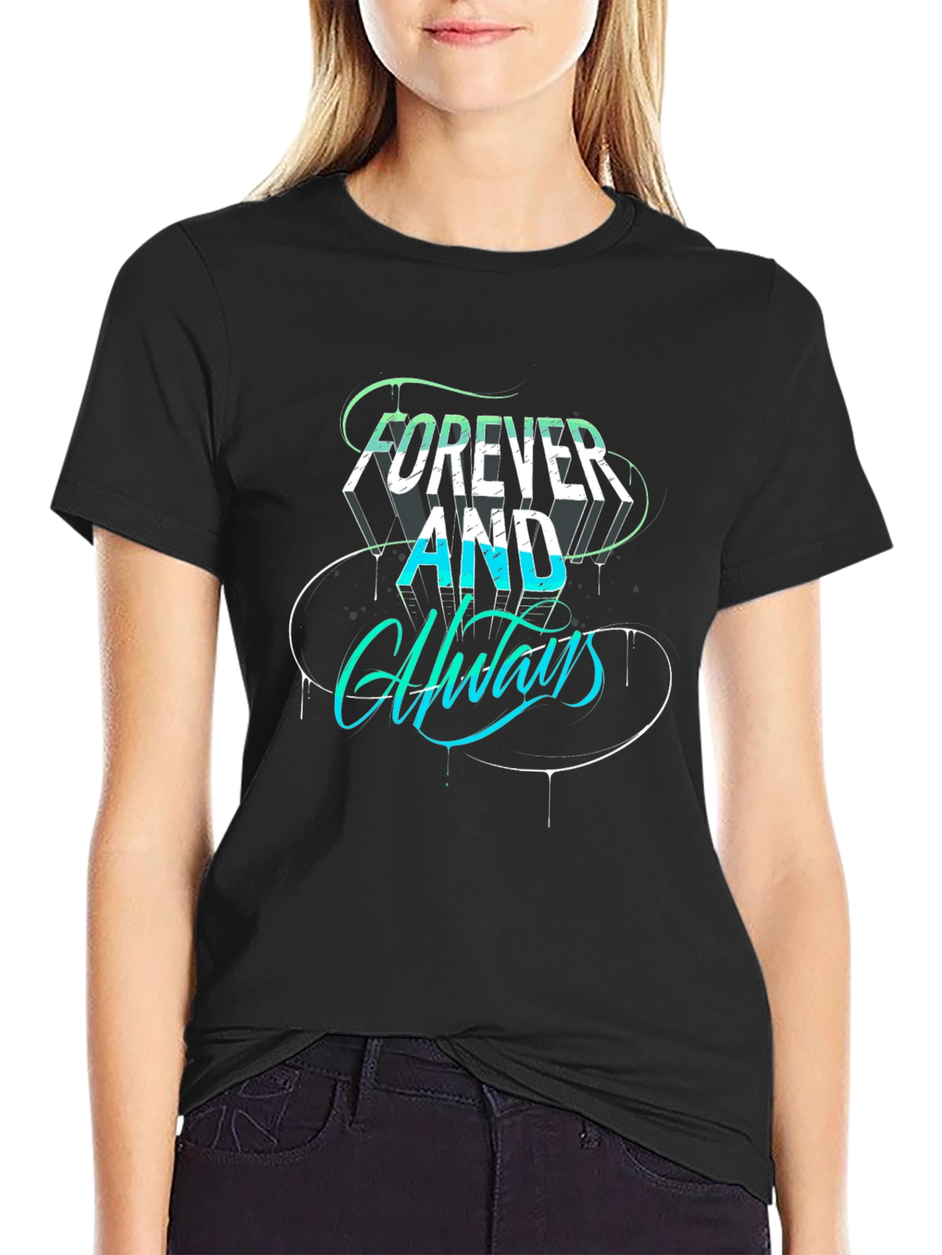 Forever and Always Graphic Tee - Black