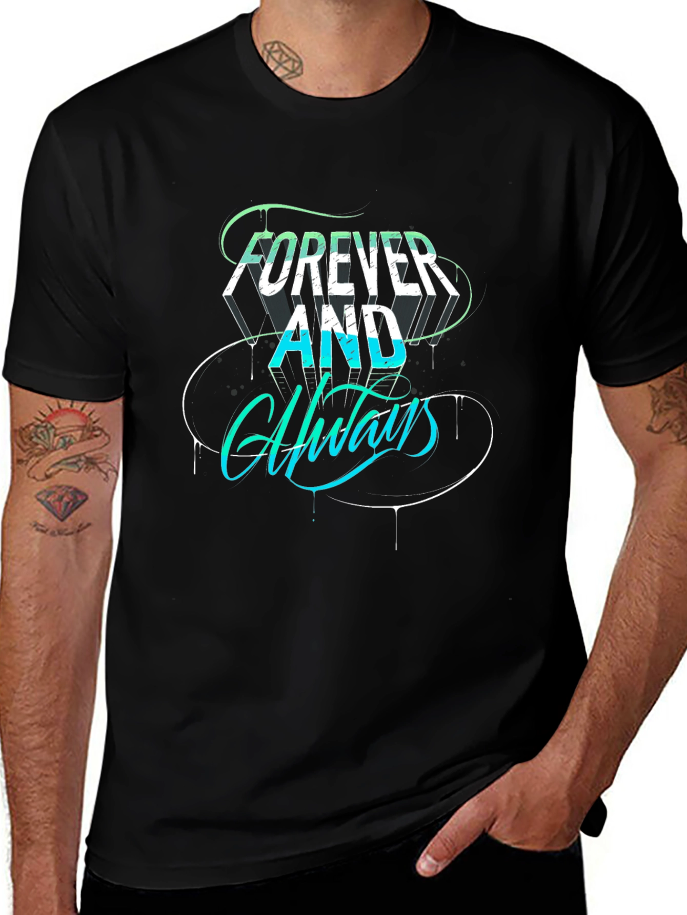 Forever and Always Graphic Tee - Black
