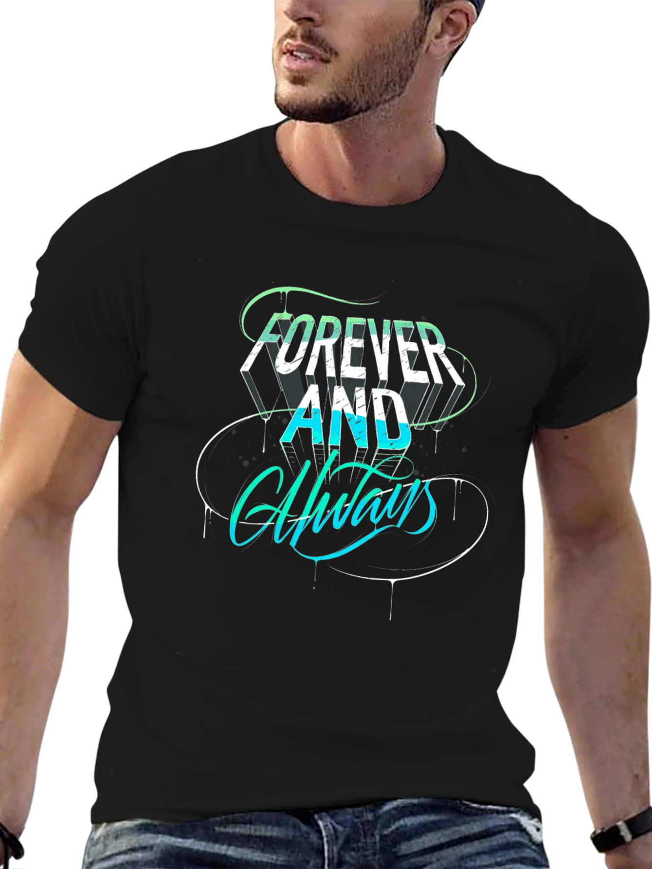 Forever and Always Graphic Tee - Black