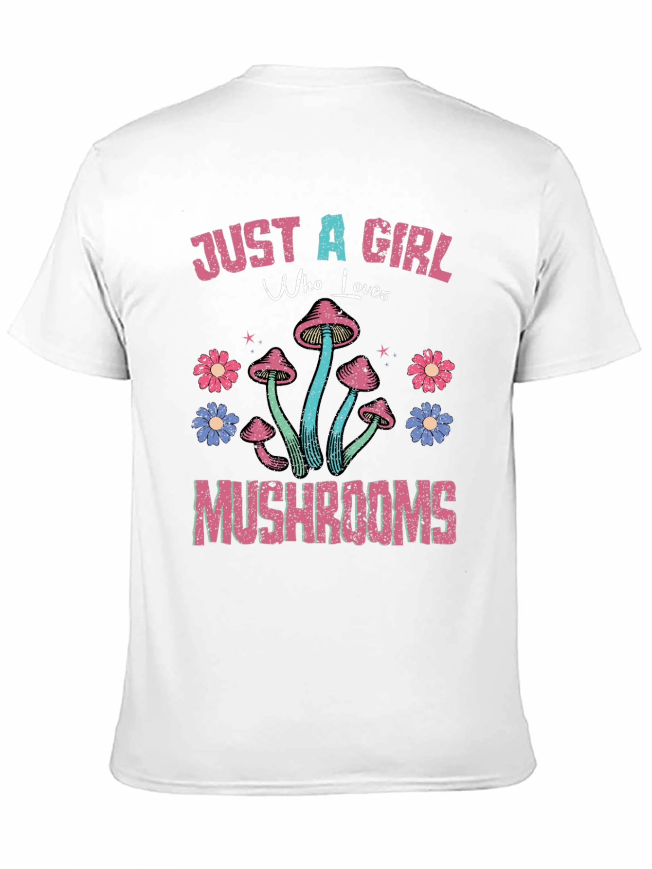 Just a Girl Who Loves Mushrooms Black T-Shirt