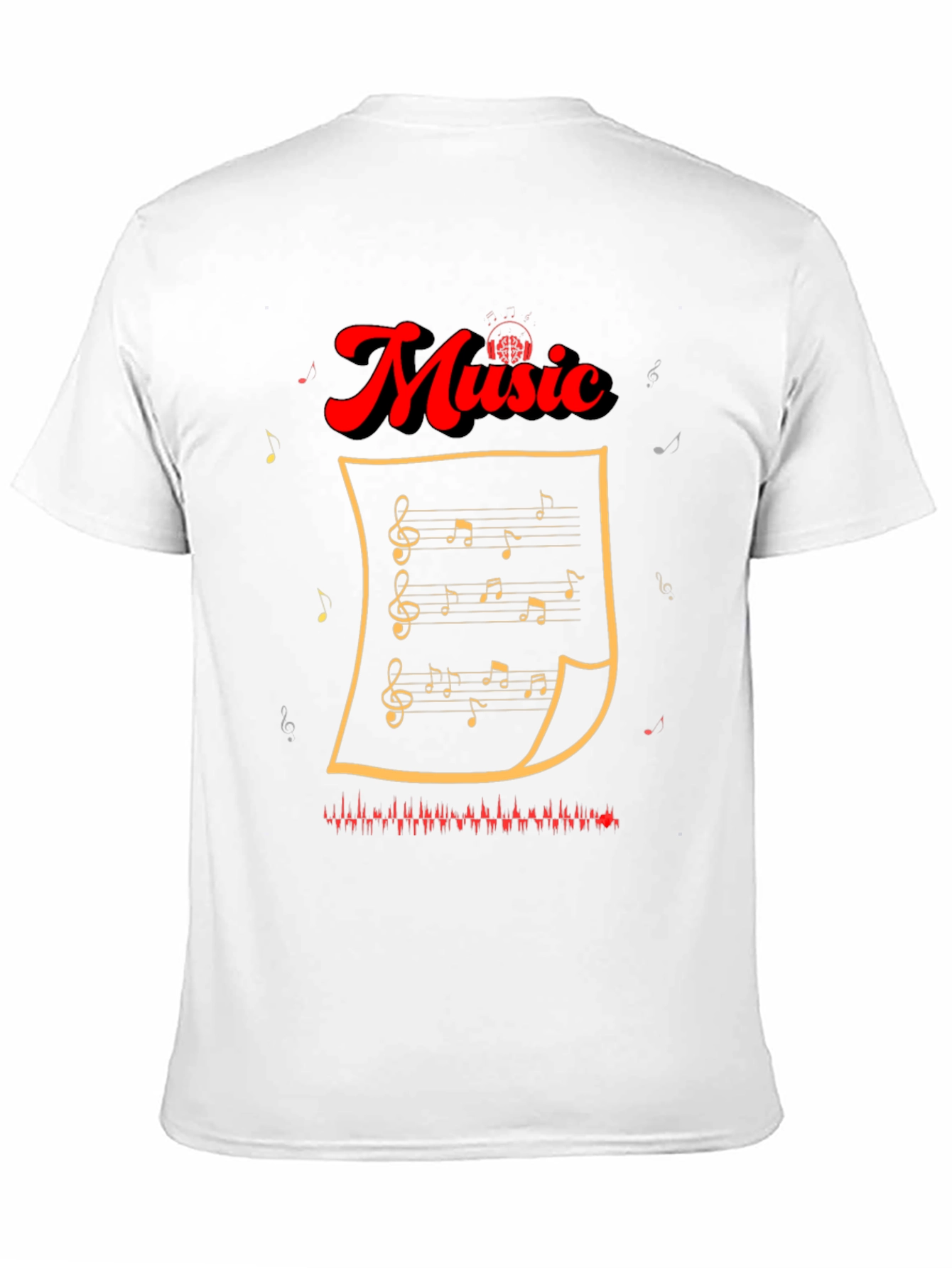 Music Notes Graphic Tee - Stylish Black T-Shirt