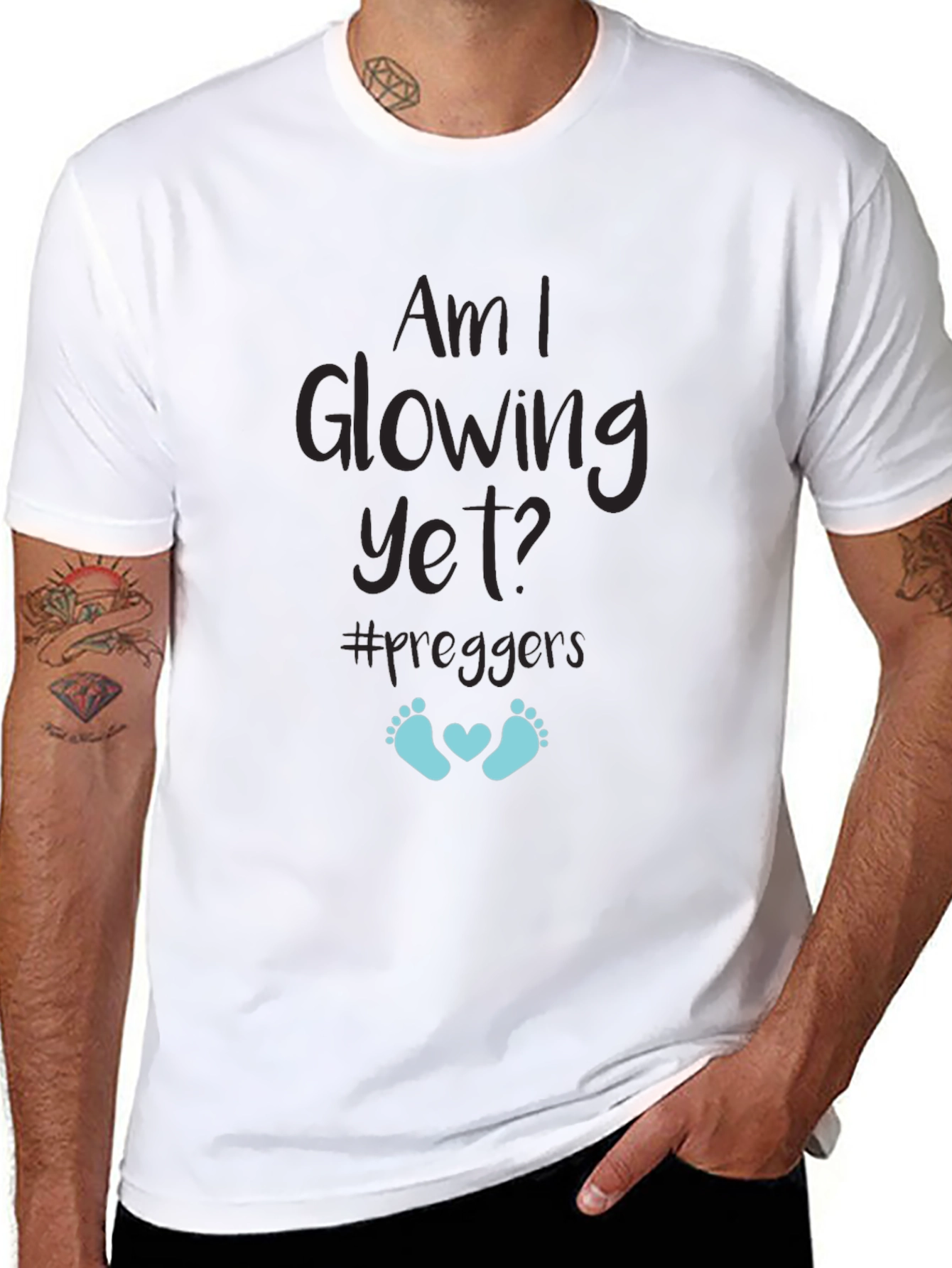 Am I Glowing Yet? Pregnancy T-Shirt - #preggers