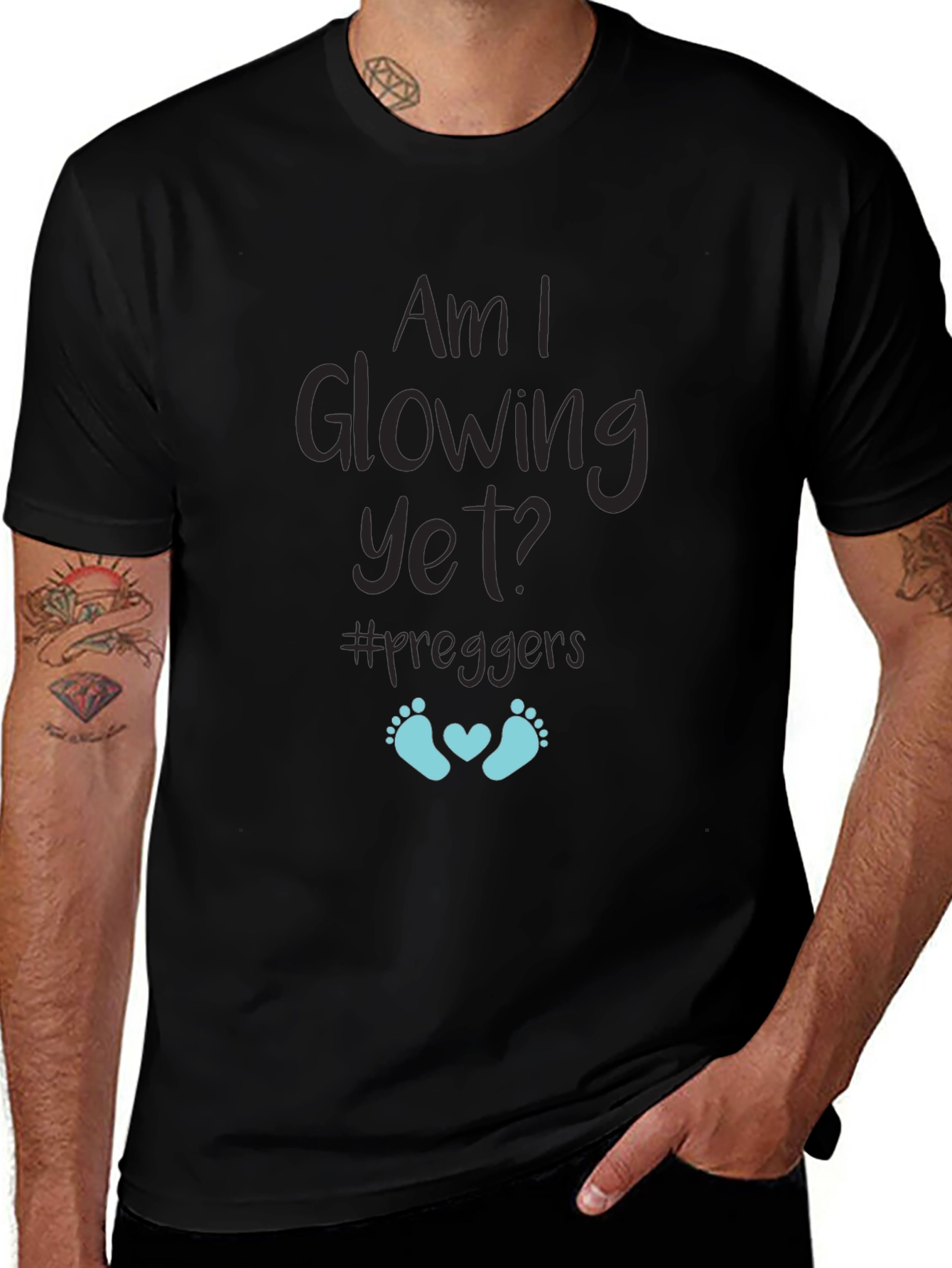 Am I Glowing Yet? Pregnancy T-Shirt - #preggers