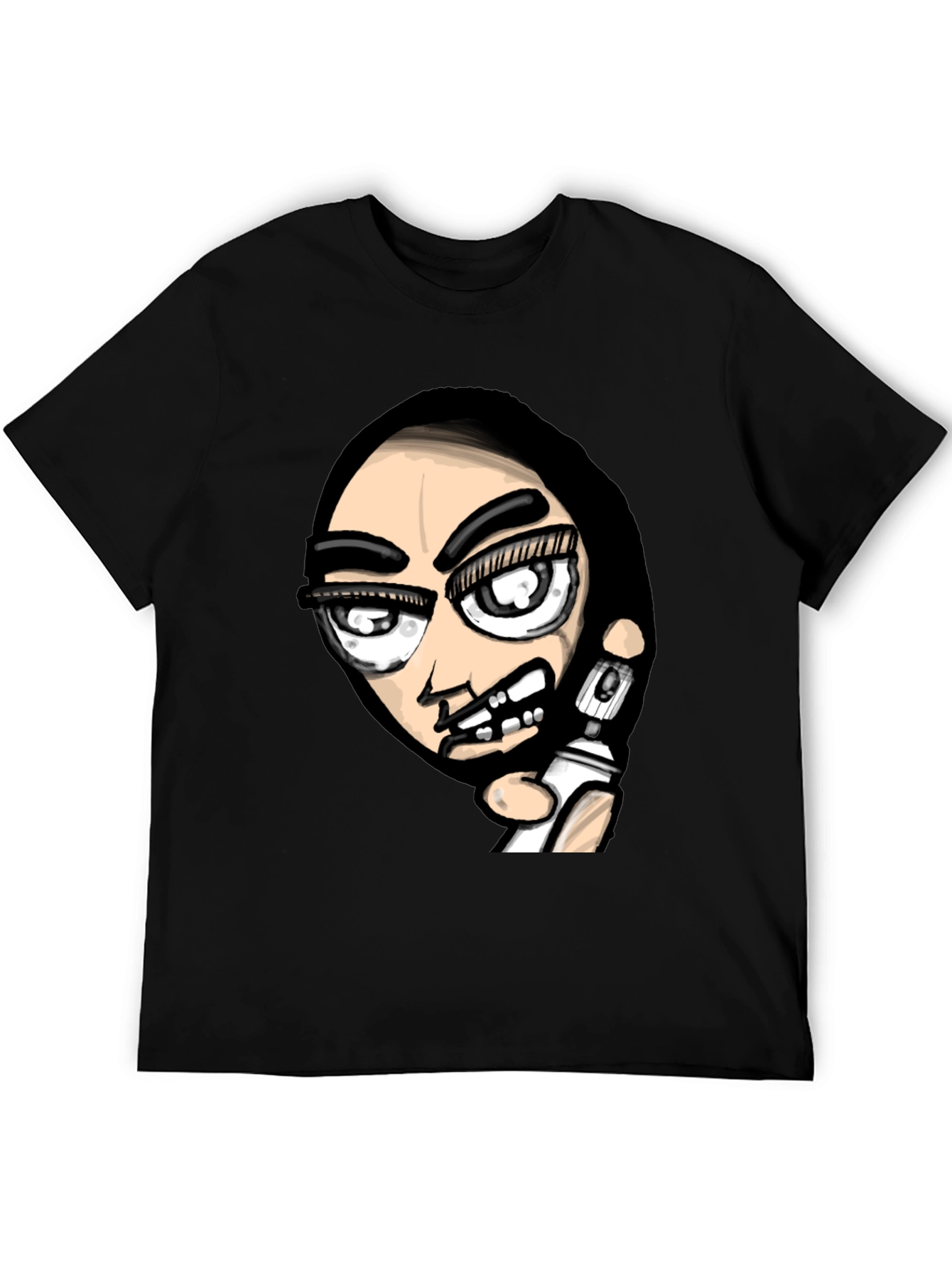 Edgy Graffiti Artist Graphic Black T-Shirt