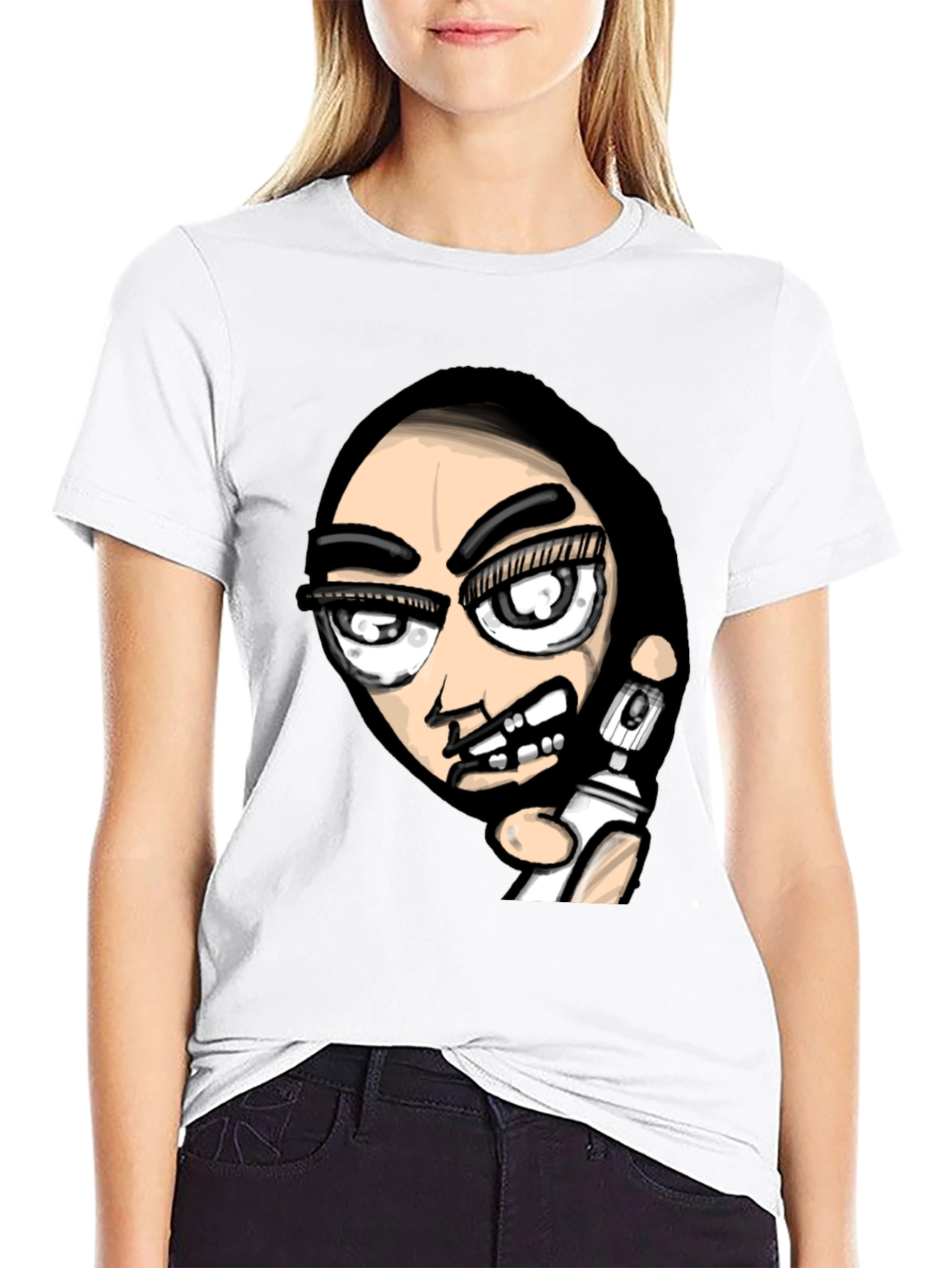 Edgy Graffiti Artist Graphic Black T-Shirt