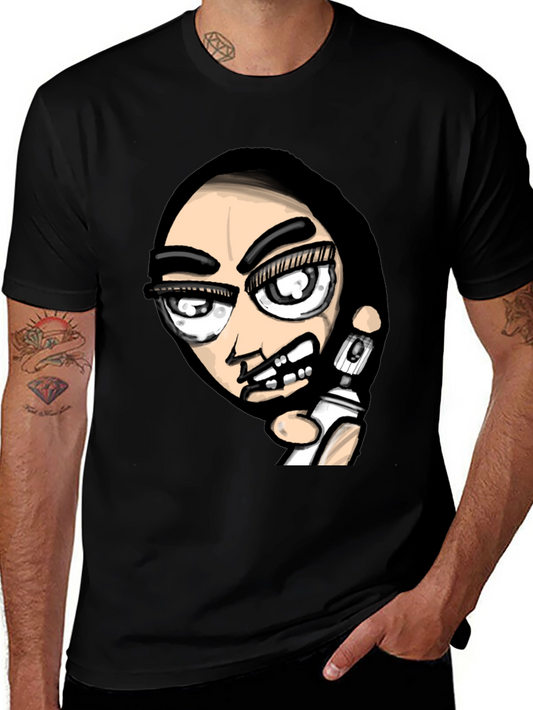 Edgy Graffiti Artist Graphic Black T-Shirt