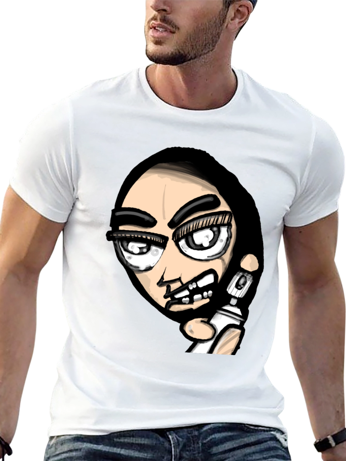 Edgy Graffiti Artist Graphic Black T-Shirt