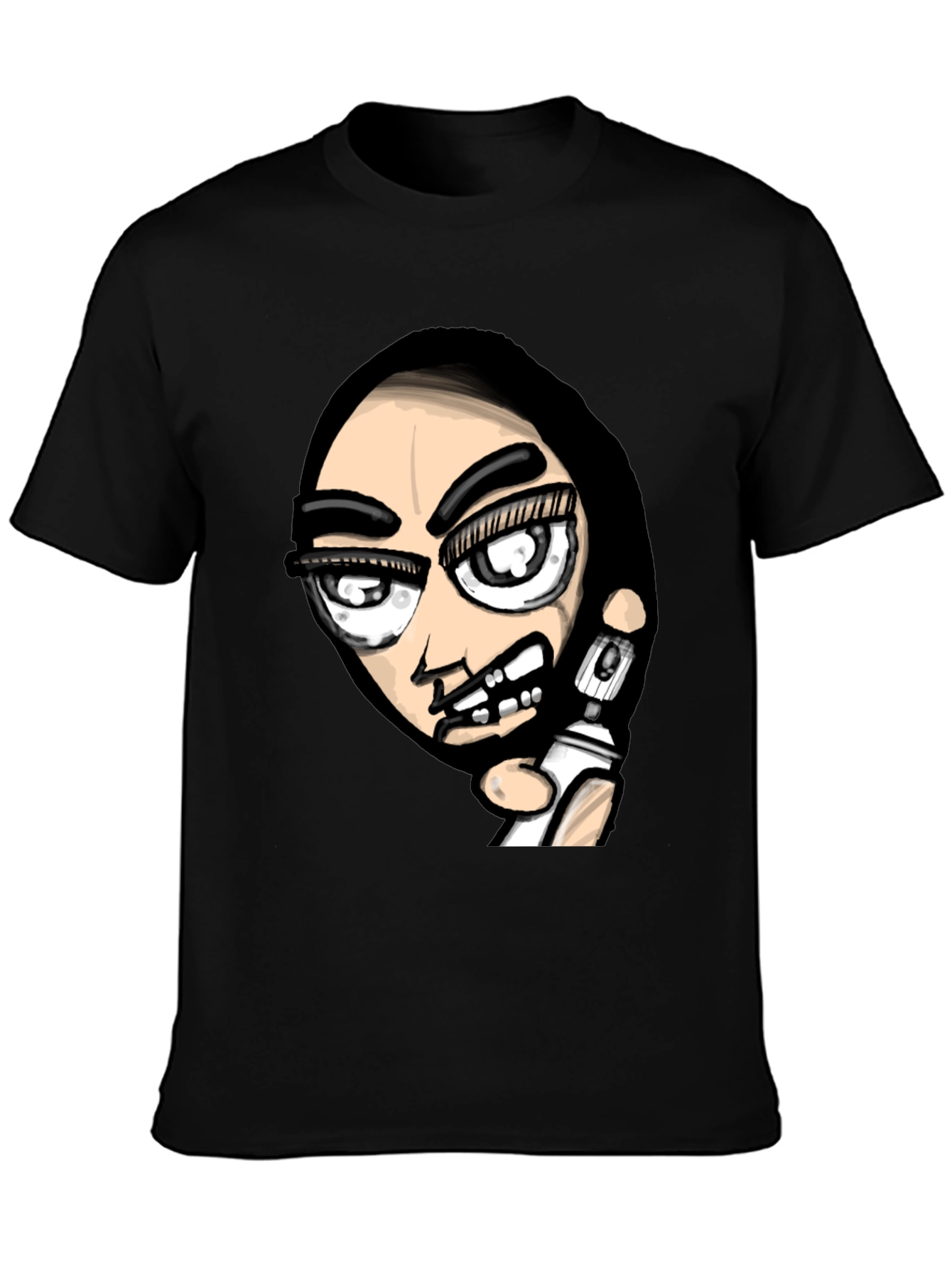 Edgy Graffiti Artist Graphic Black T-Shirt