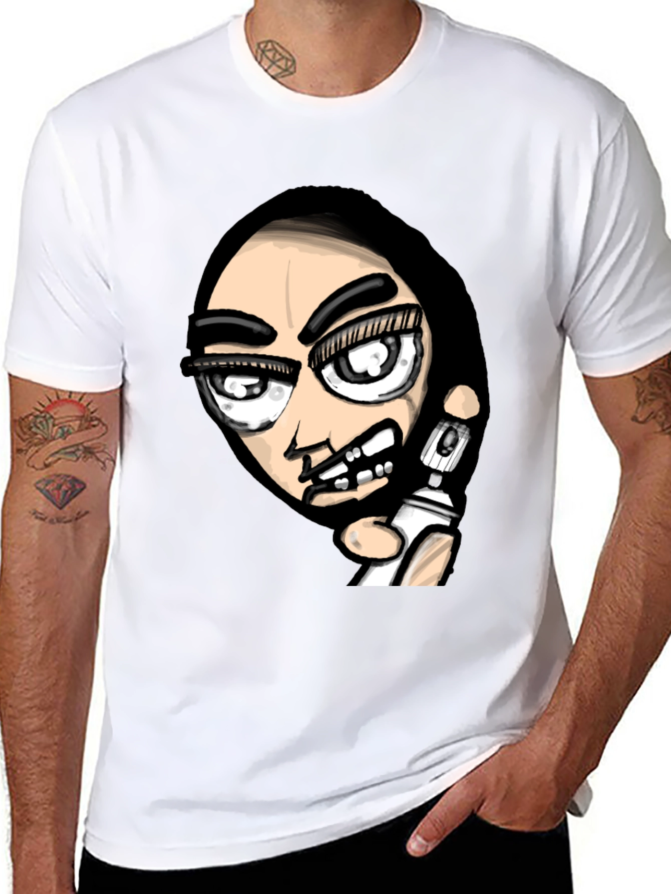 Edgy Graffiti Artist Graphic Black T-Shirt
