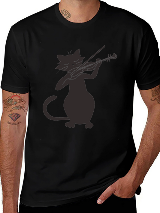 Cat Violinist T-Shirt - Unique Music Lover Tee