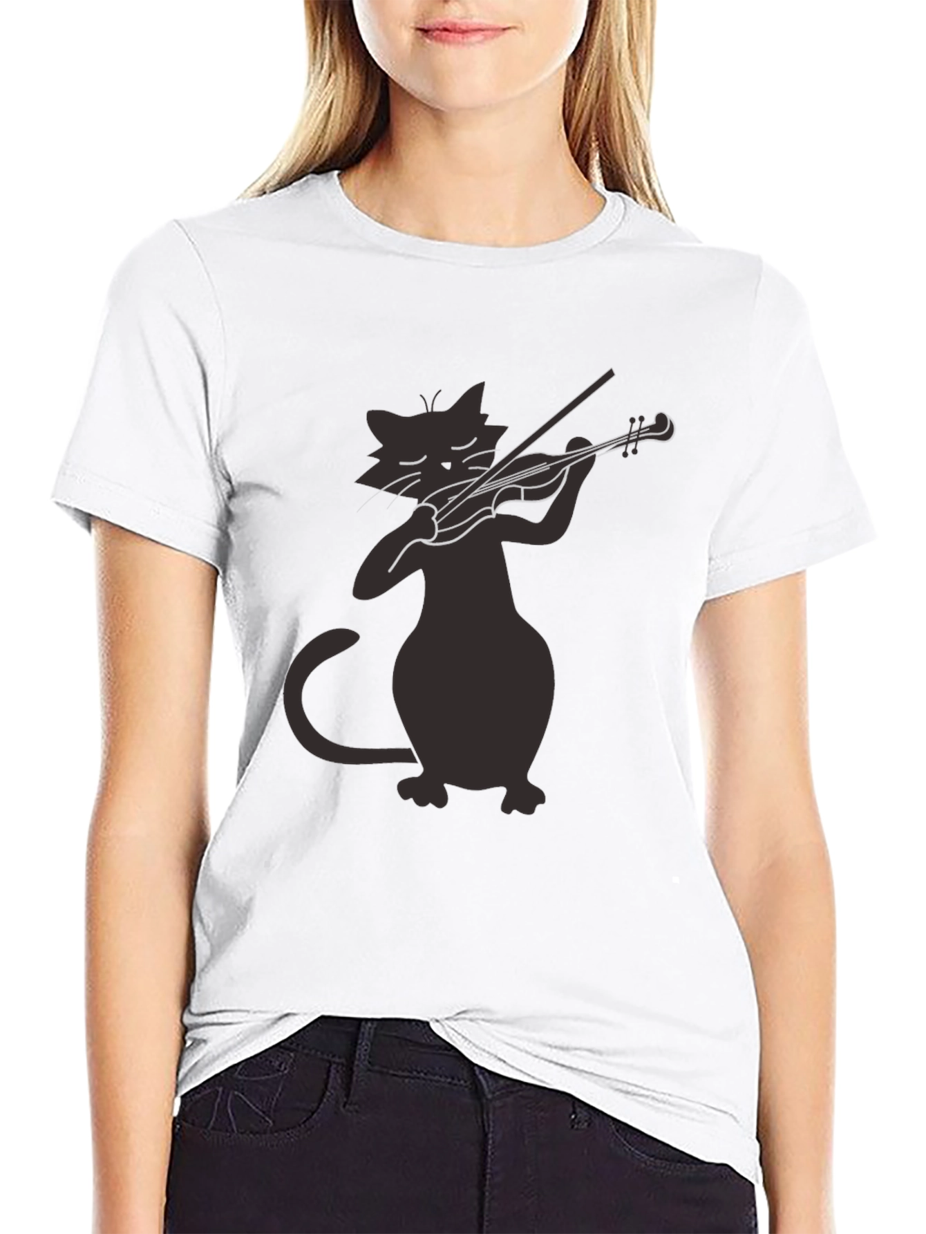 Cat Violinist T-Shirt - Unique Music Lover Tee
