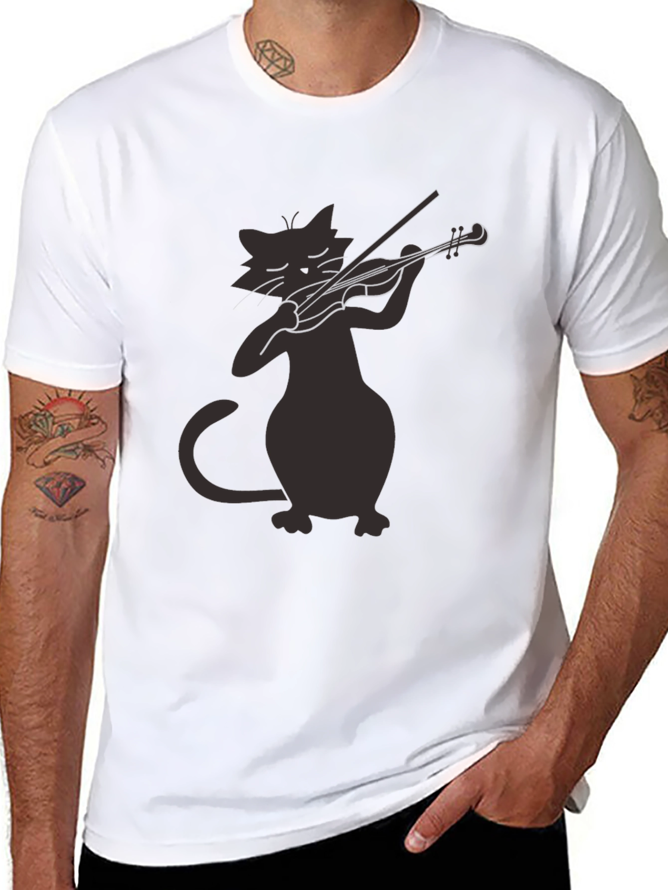Cat Violinist T-Shirt - Unique Music Lover Tee