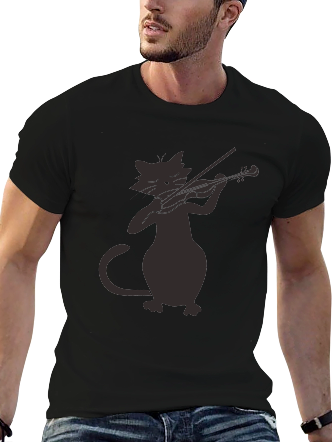 Cat Violinist T-Shirt - Unique Music Lover Tee