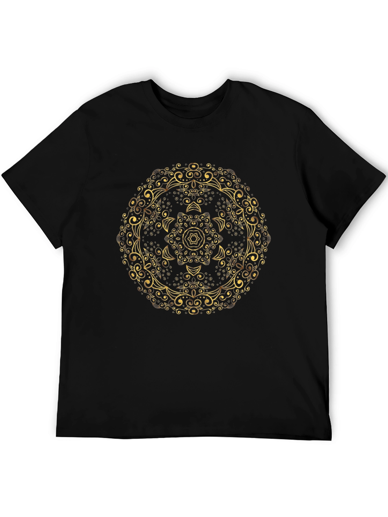Elegant Mandala Graphic Tee - Mens Black T-Shirt