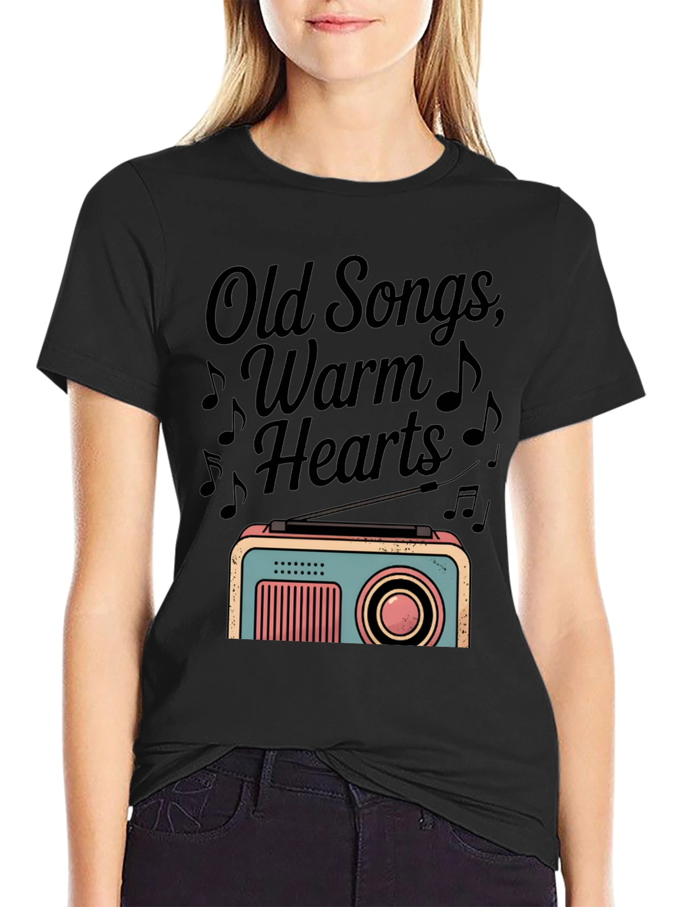 Retro Radio Graphic Tee - Old Songs Warm Hearts