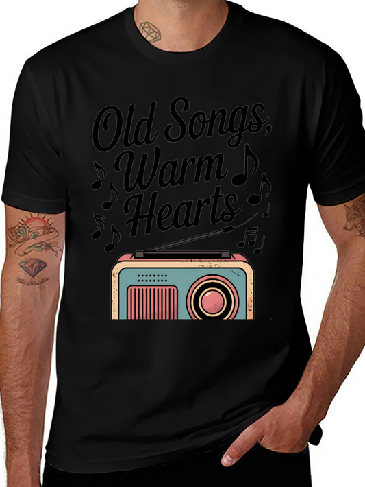Retro Radio Graphic Tee - Old Songs Warm Hearts