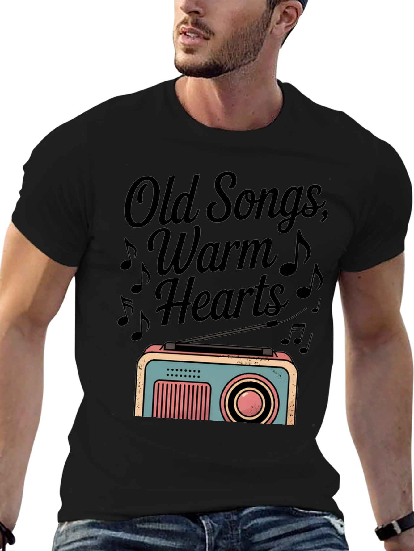 Retro Radio Graphic Tee - Old Songs Warm Hearts