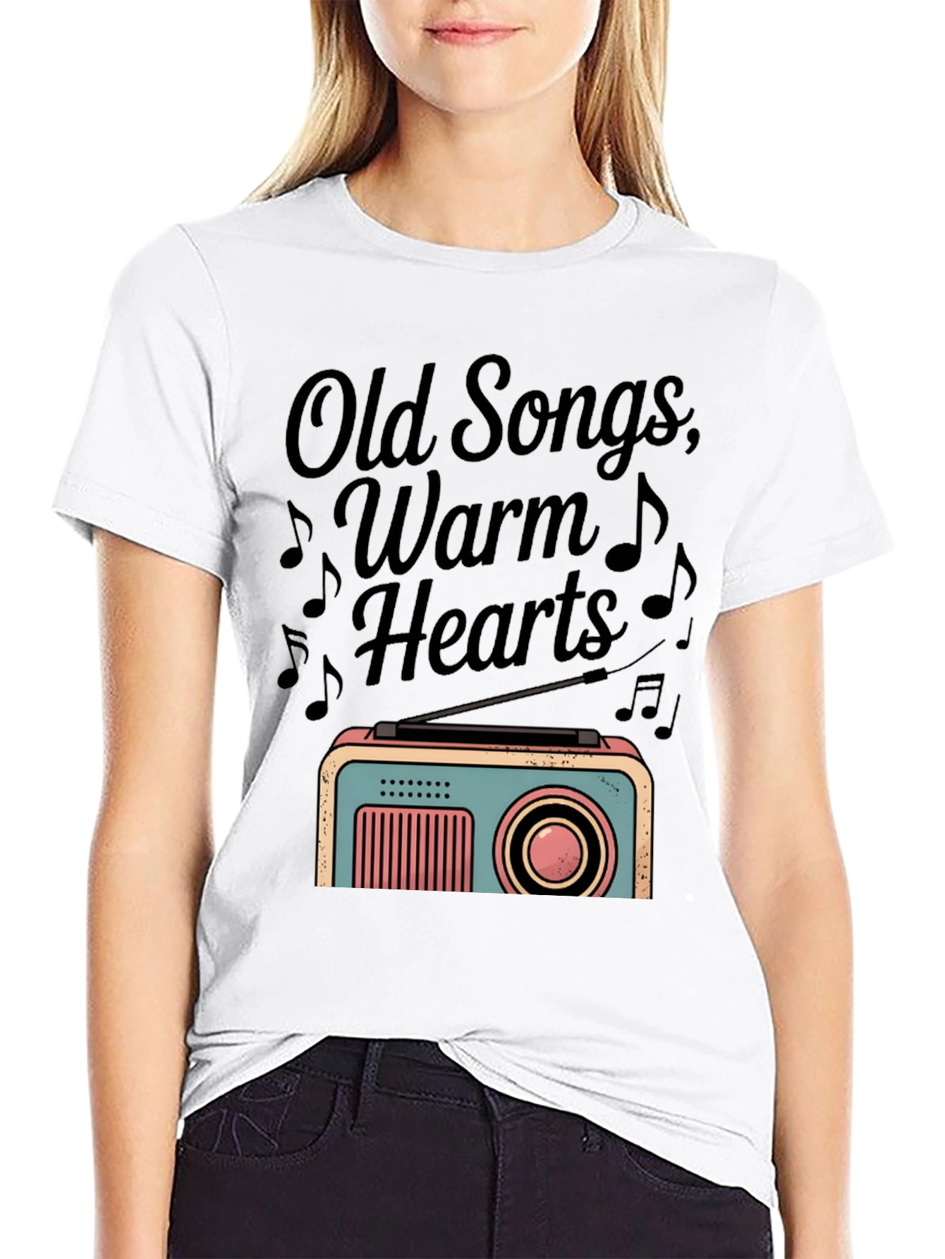 Retro Radio Graphic Tee - Old Songs Warm Hearts