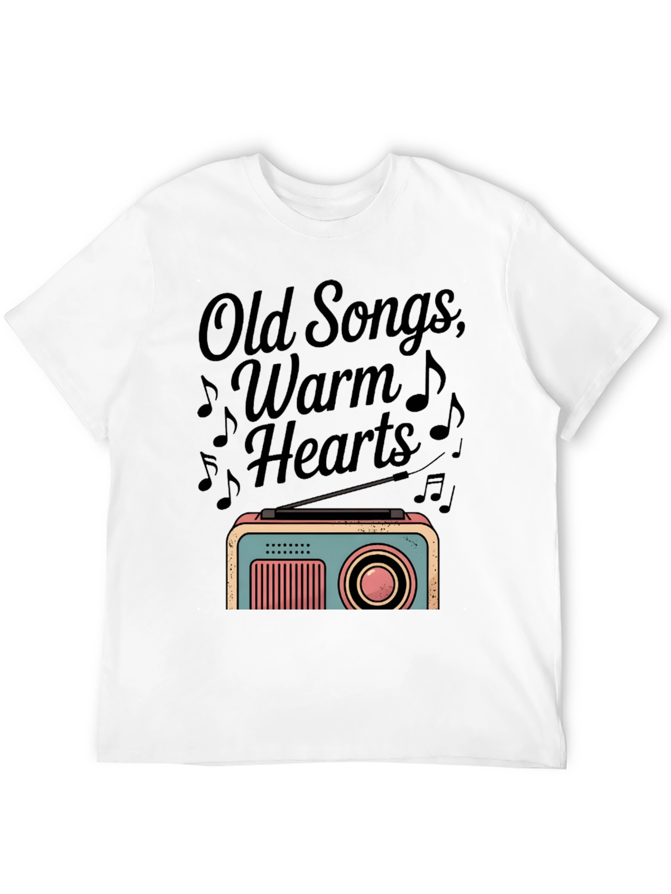 Retro Radio Graphic Tee - Old Songs Warm Hearts