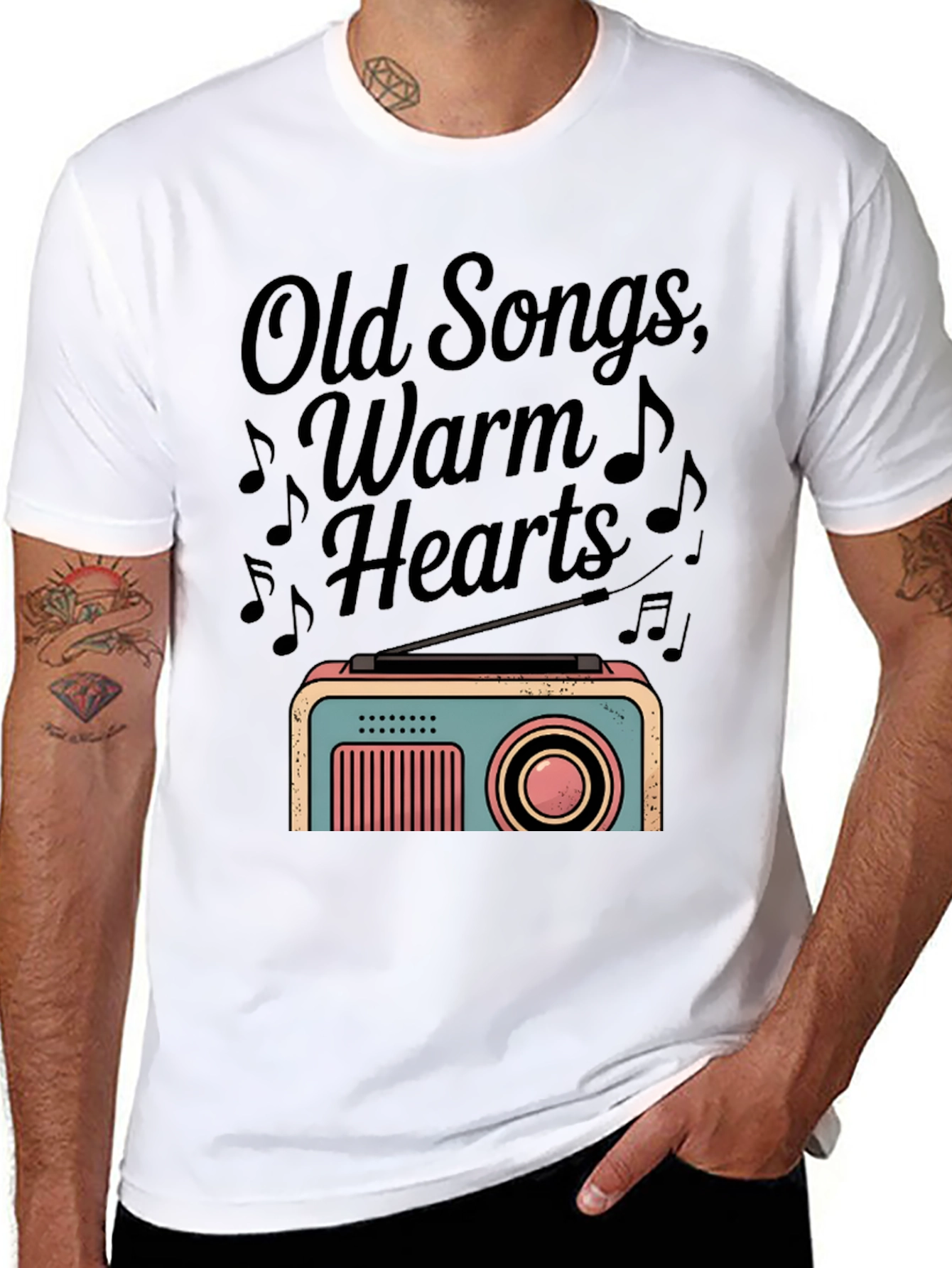 Retro Radio Graphic Tee - Old Songs Warm Hearts