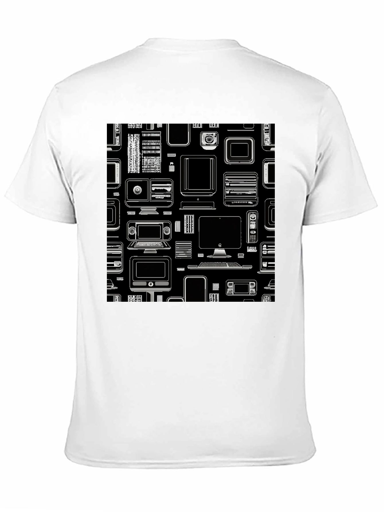 Tech Gadgets Graphic Print Black T-Shirt