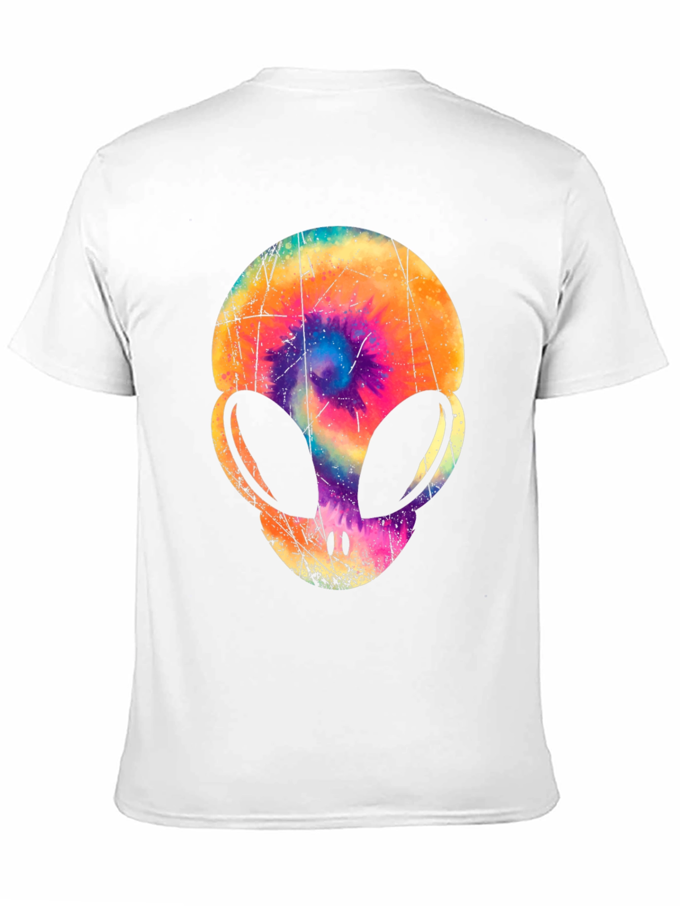 Tie-Dye Alien Head Graphic T-Shirt