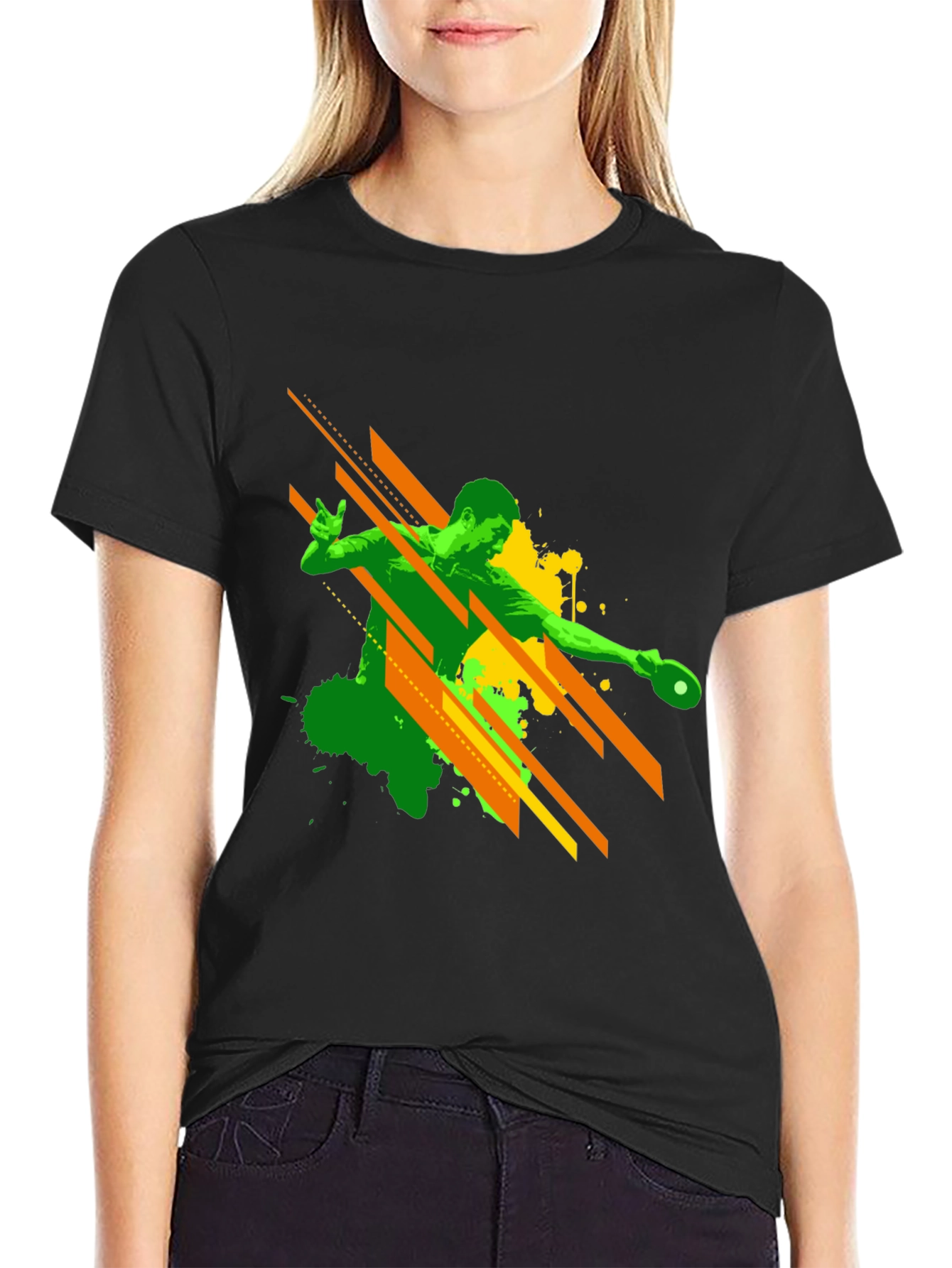 Cool Table Tennis Player Graphic T-Shirt