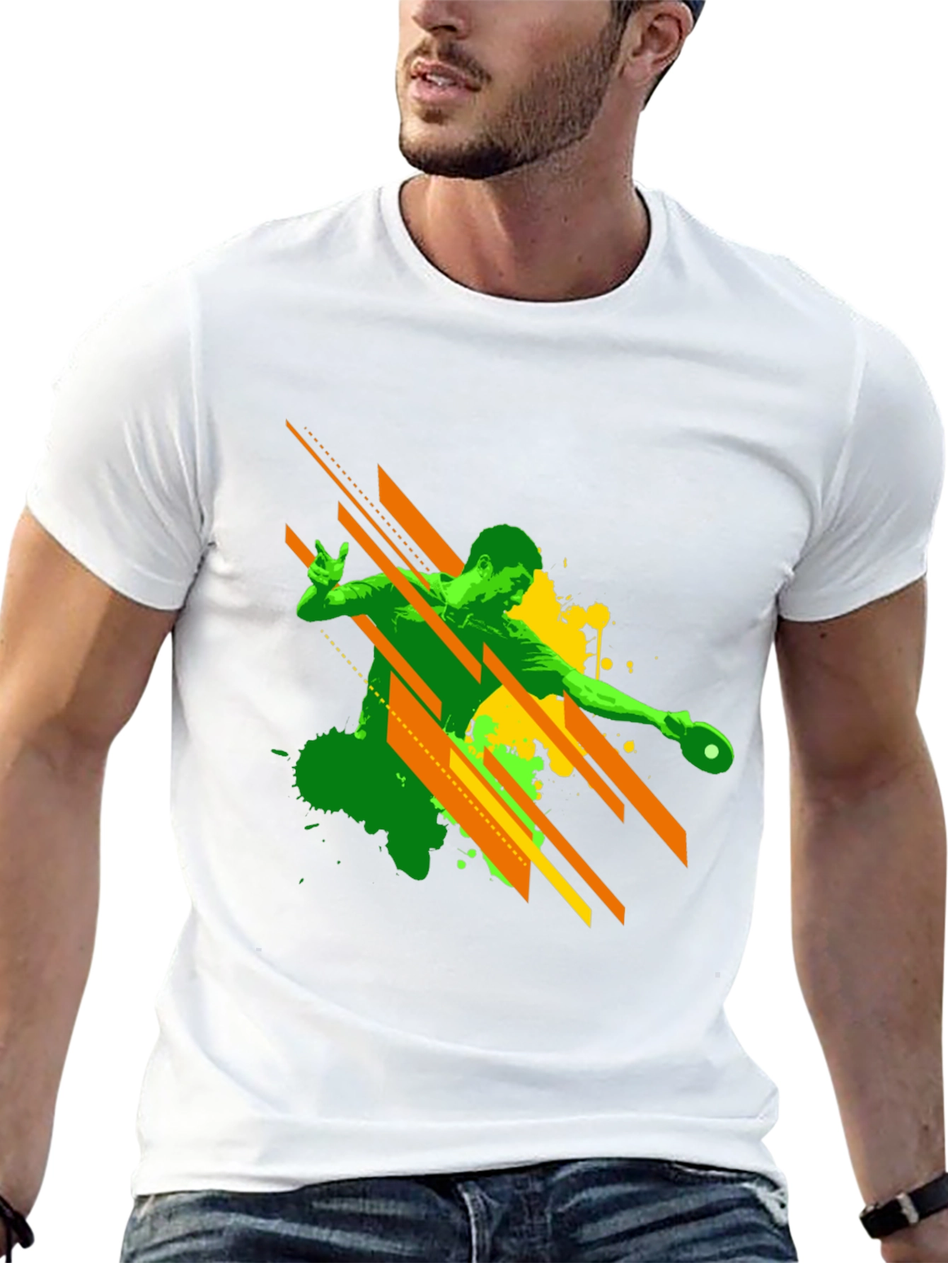 Cool Table Tennis Player Graphic T-Shirt