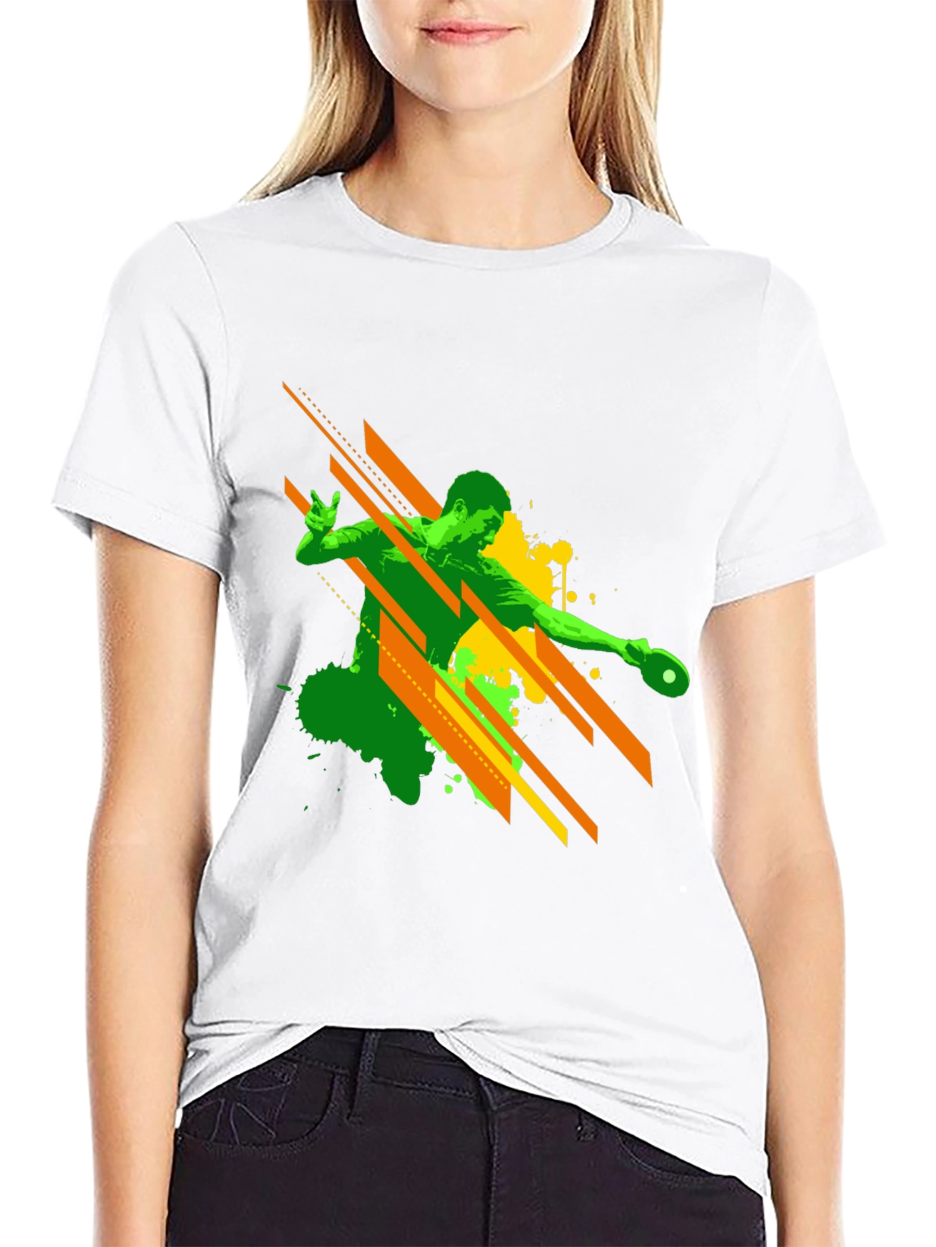 Cool Table Tennis Player Graphic T-Shirt