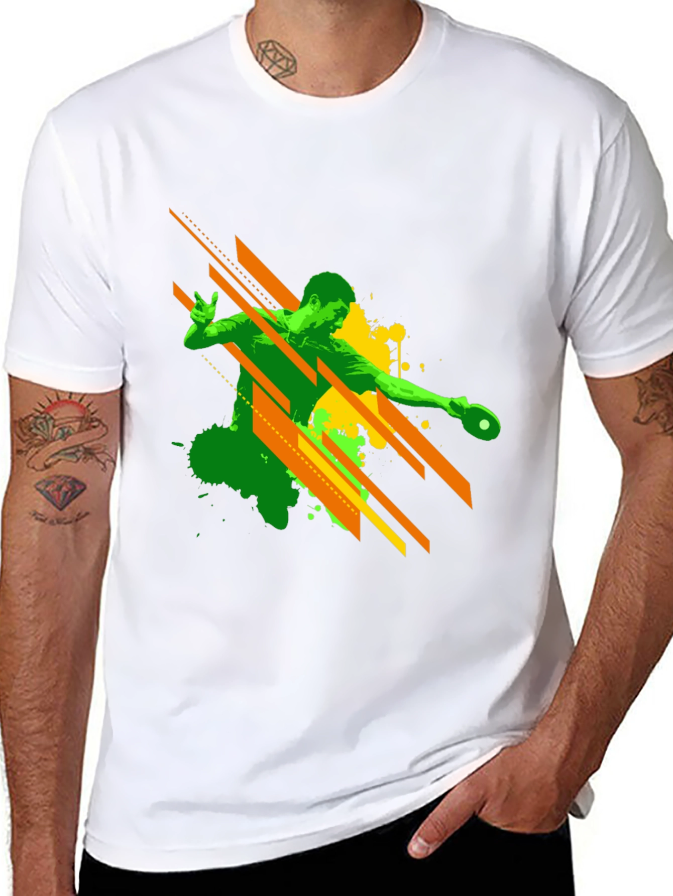 Cool Table Tennis Player Graphic T-Shirt