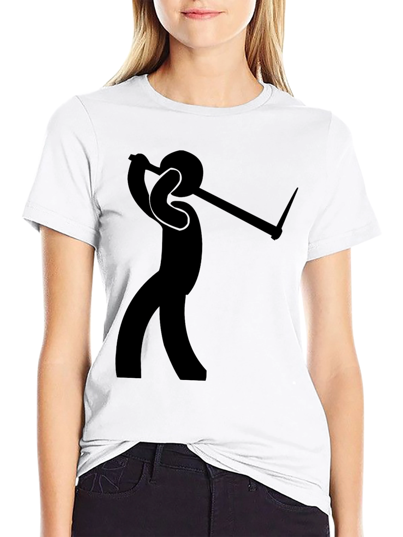 Silhouette Golfer Black T-Shirt