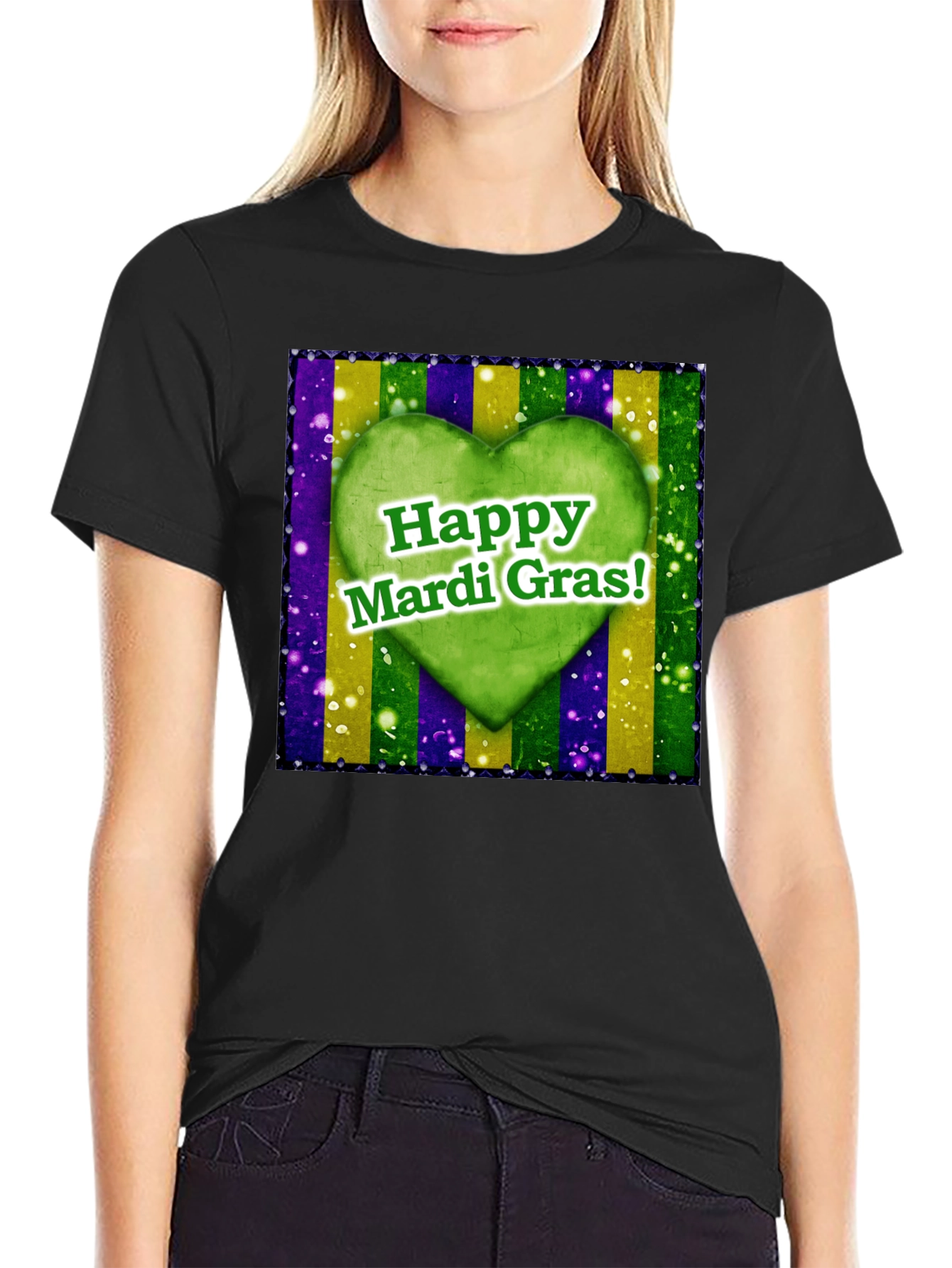 Happy Mardi Gras Heart T-Shirt