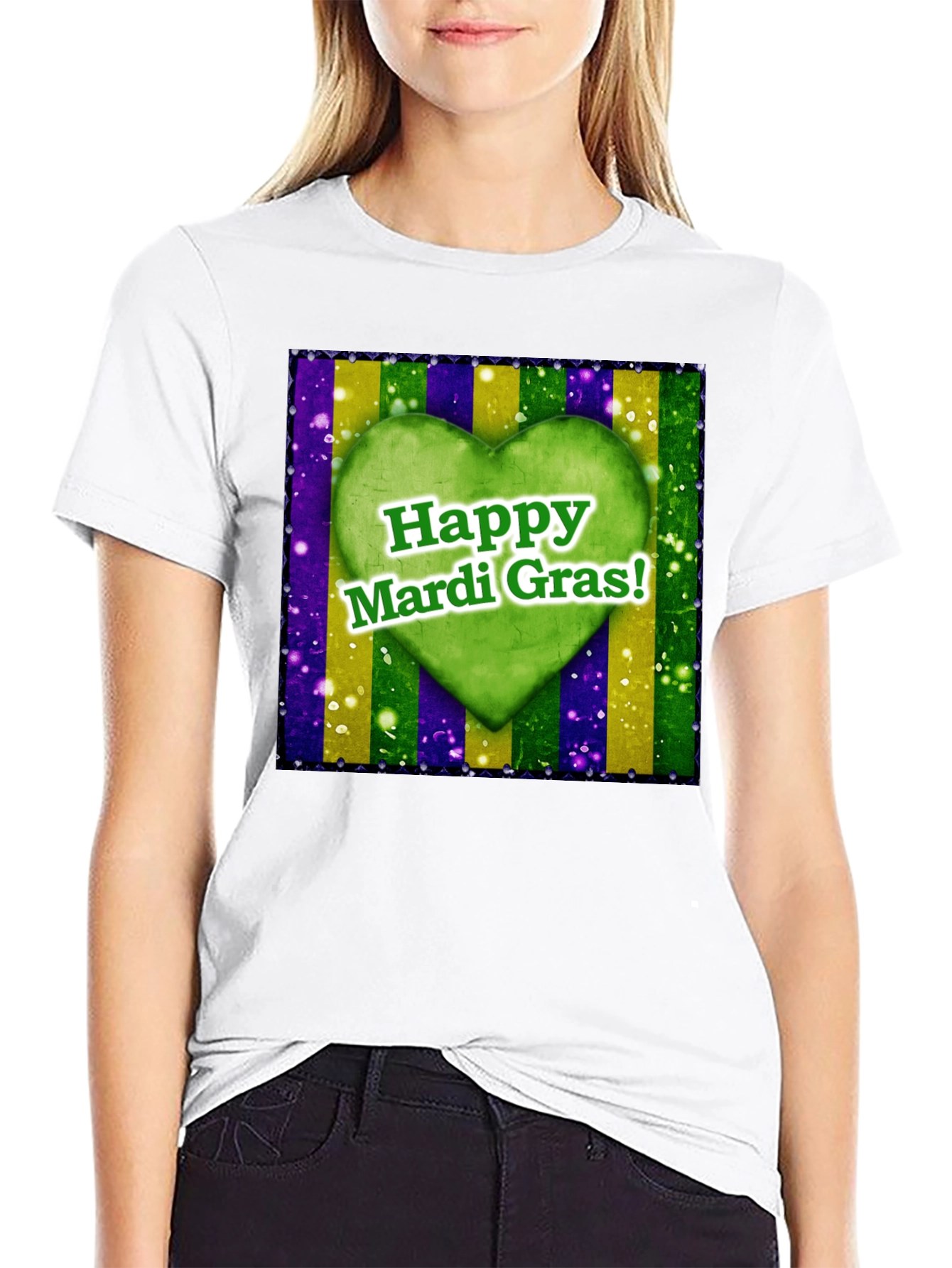 Happy Mardi Gras Heart T-Shirt