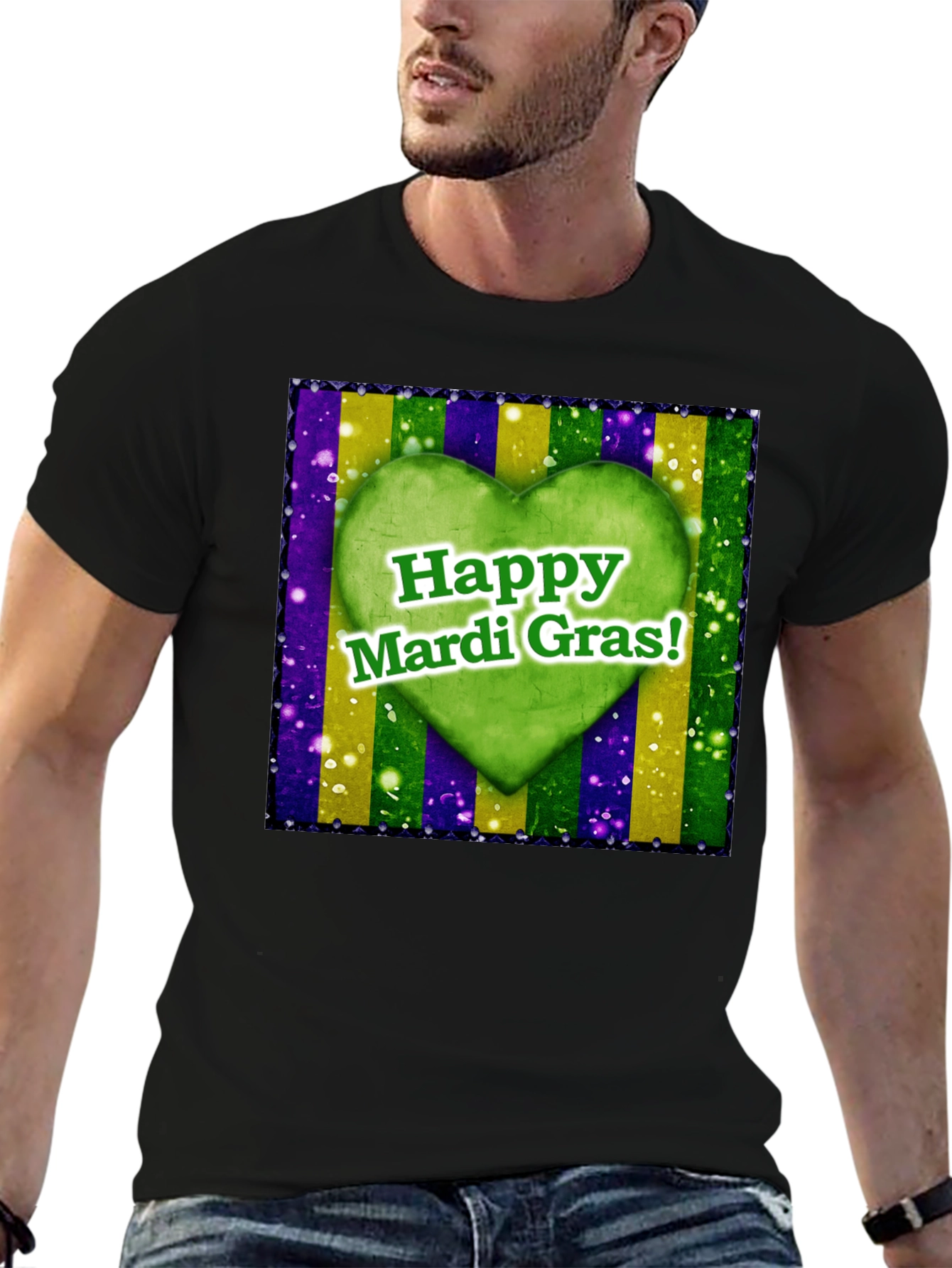 Happy Mardi Gras Heart T-Shirt