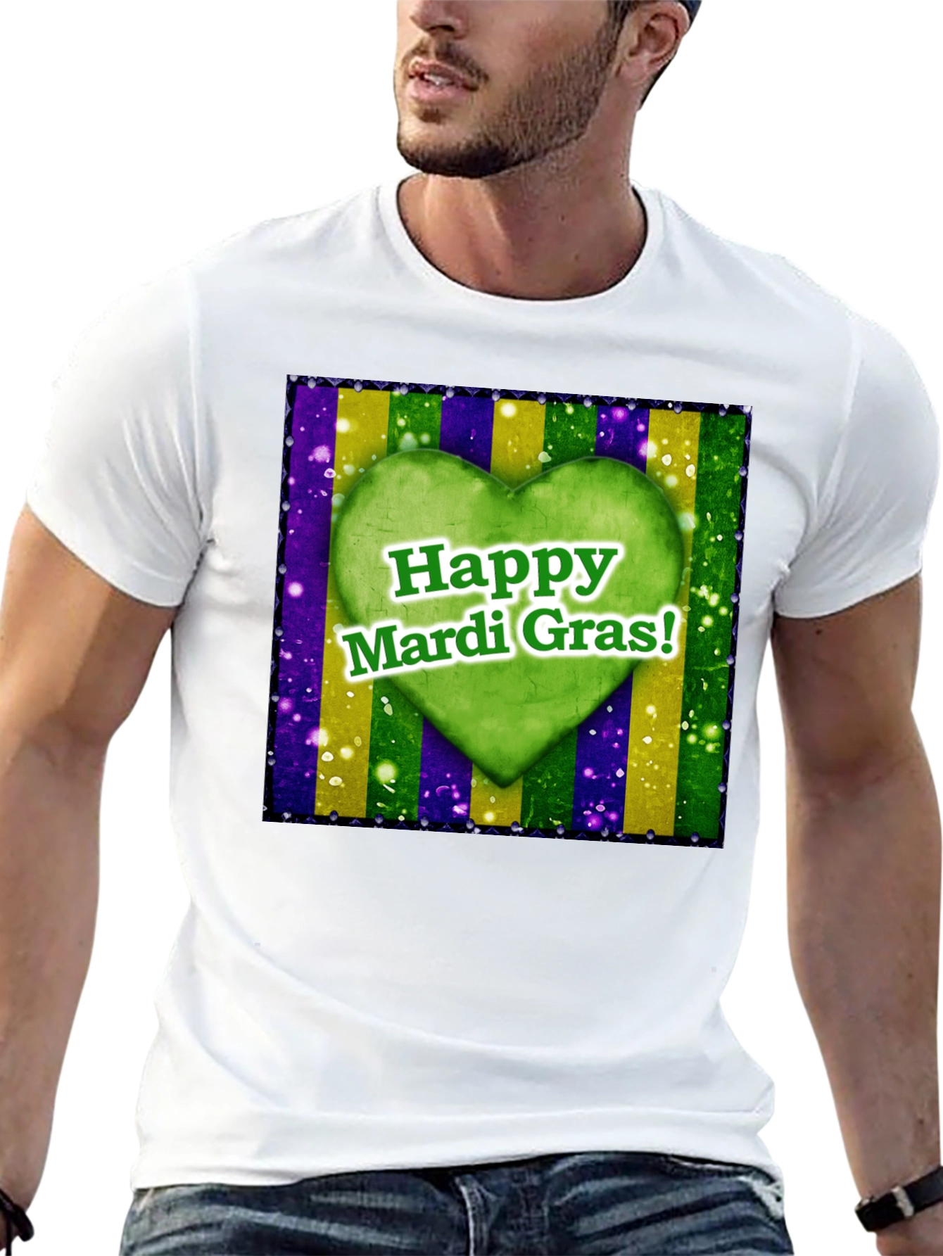 Happy Mardi Gras Heart T-Shirt