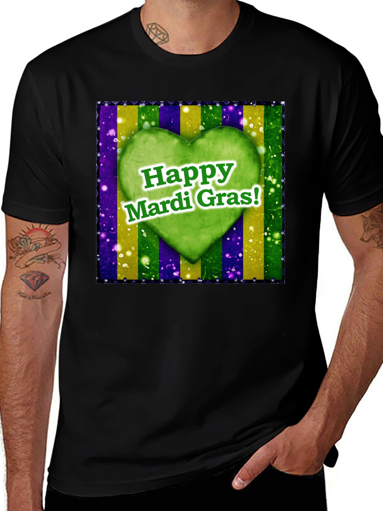 Happy Mardi Gras Heart T-Shirt