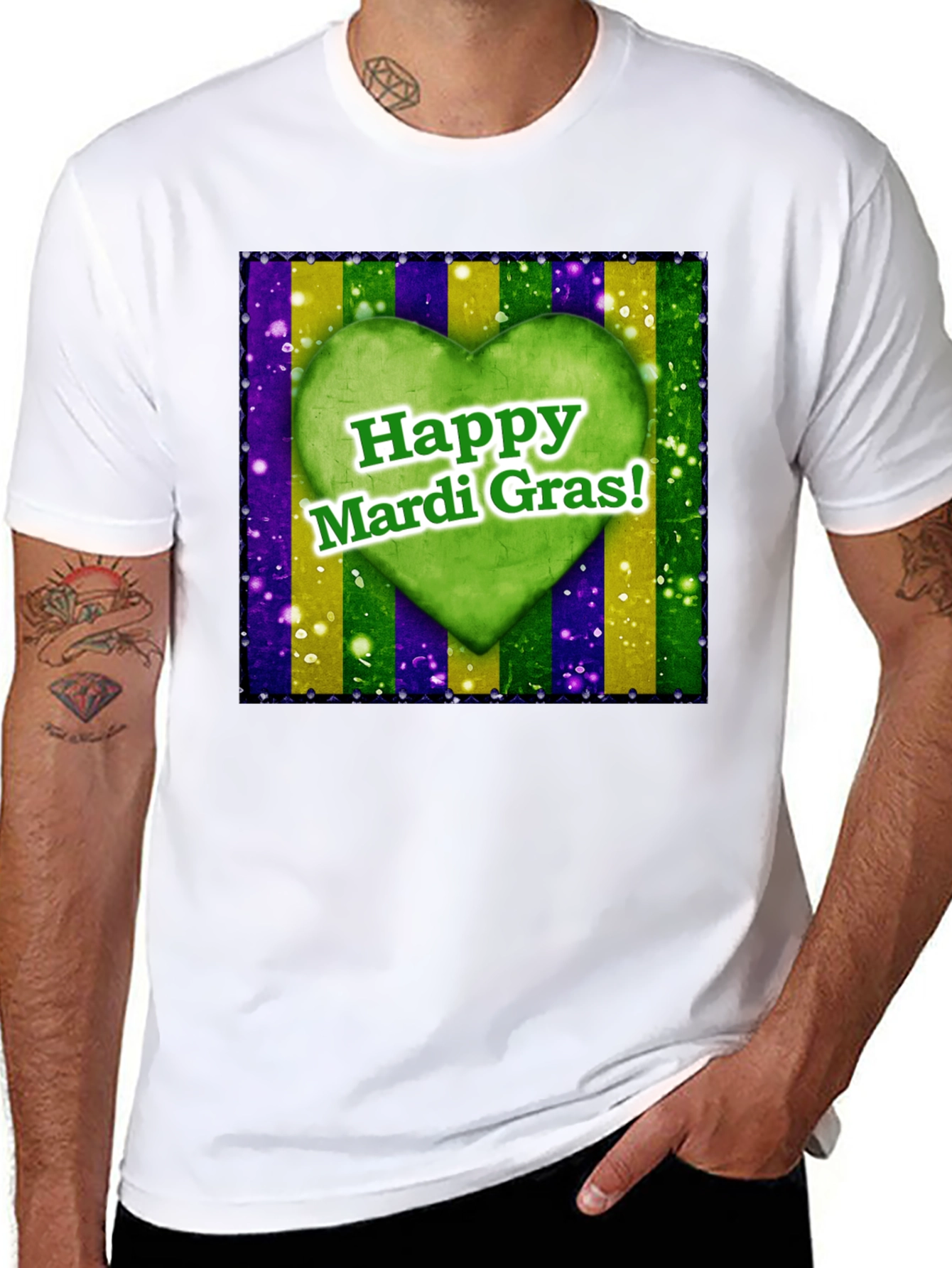 Happy Mardi Gras Heart T-Shirt