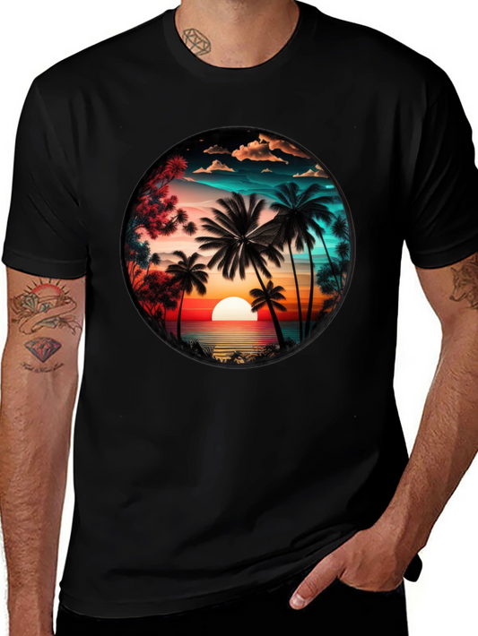 Sunset Palm Tree Graphic Tee
