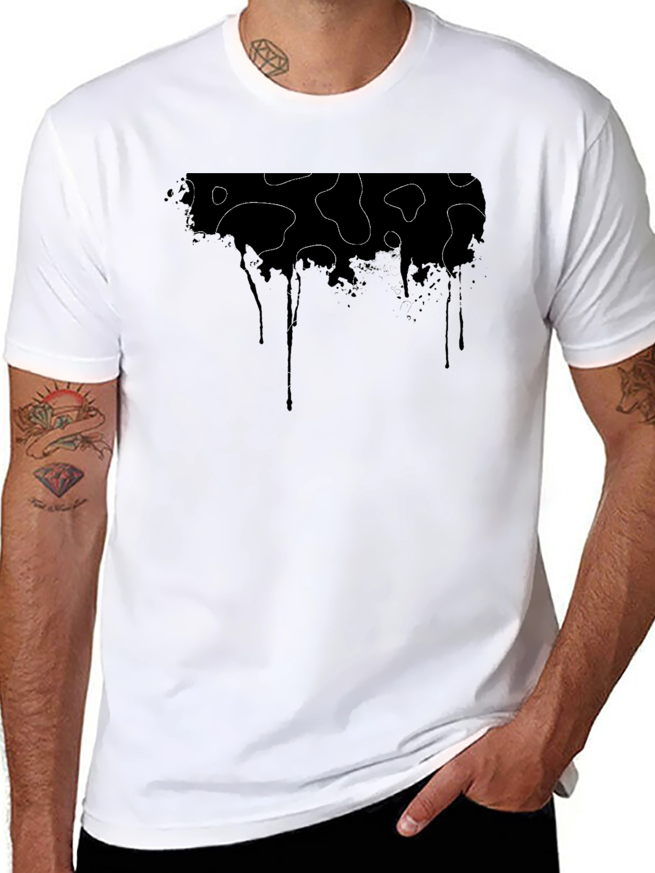 Modern Cow Print Drip Tee