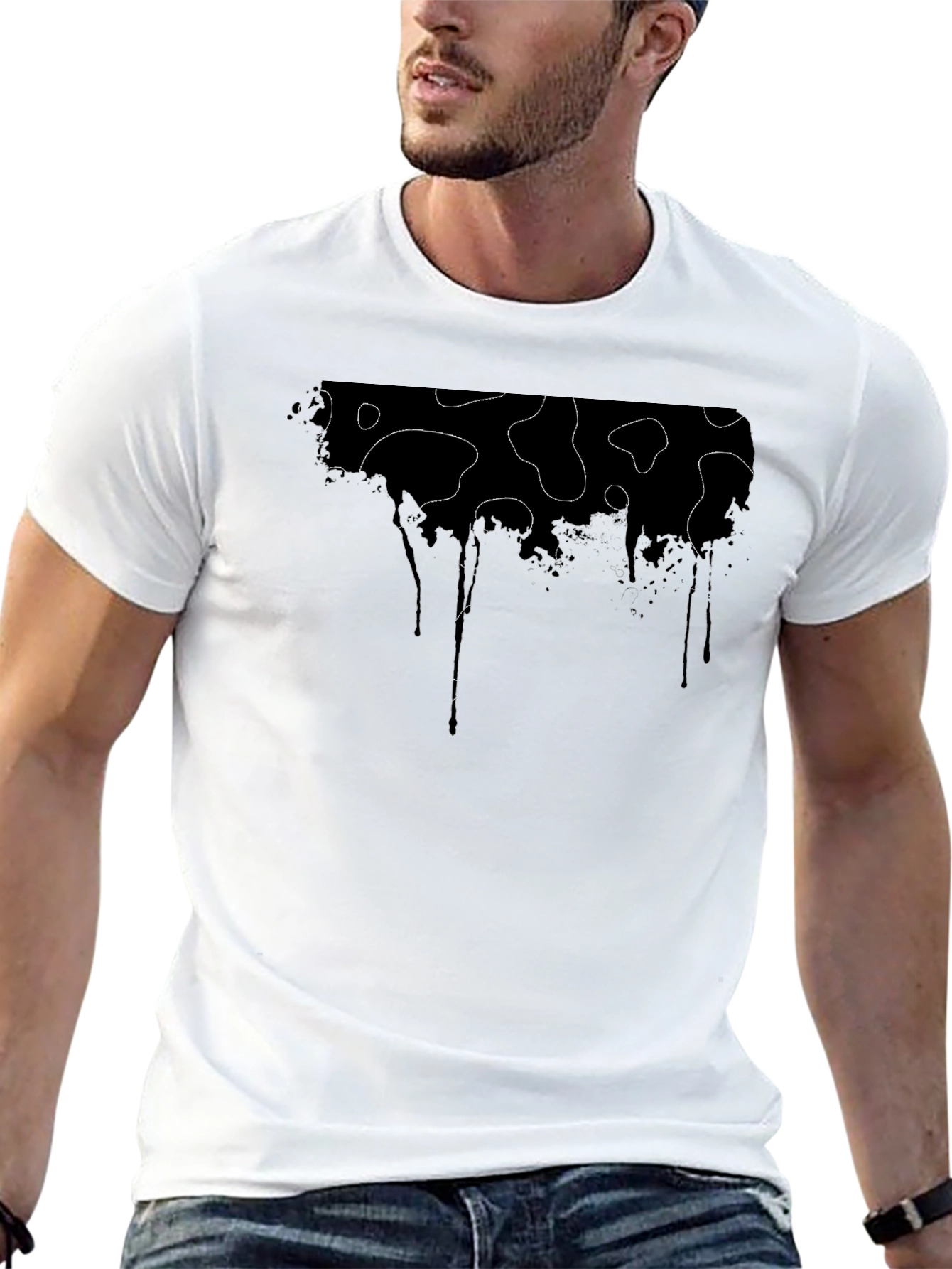 Modern Cow Print Drip Tee