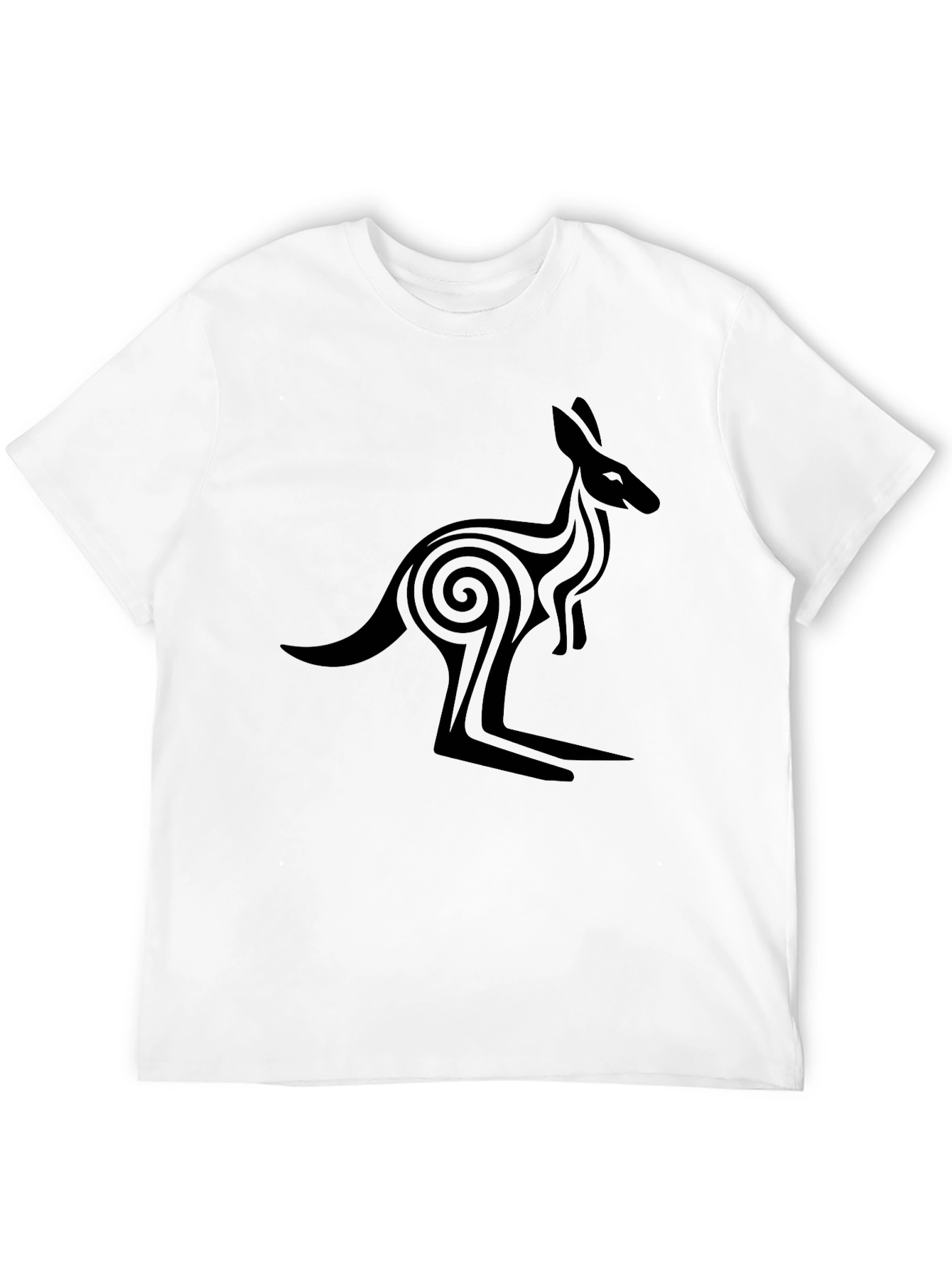 Tribal Kangaroo Graphic Tee - Black