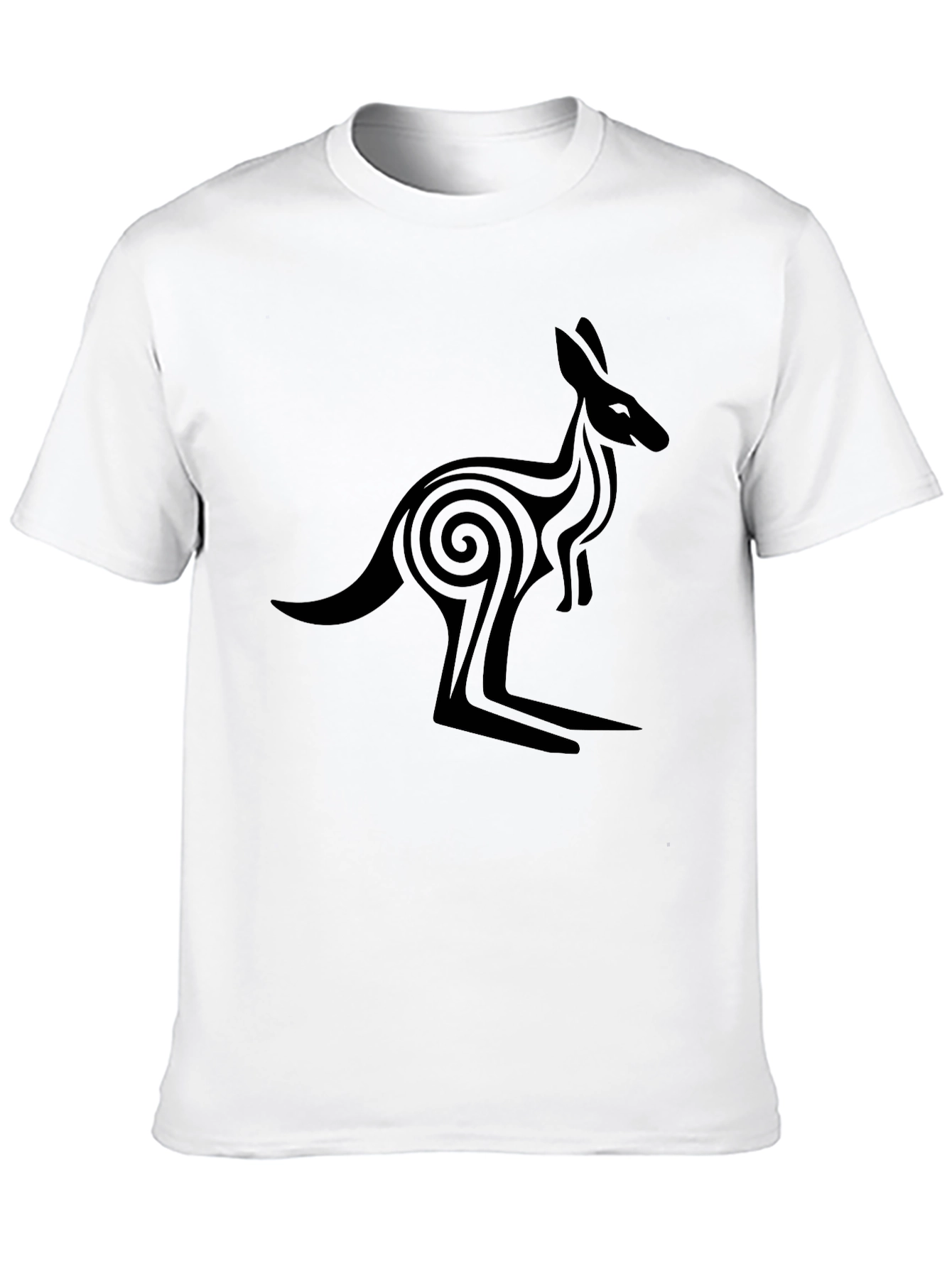 Tribal Kangaroo Graphic Tee - Black