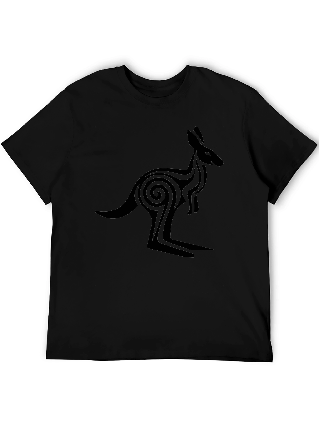 Tribal Kangaroo Graphic Tee - Black