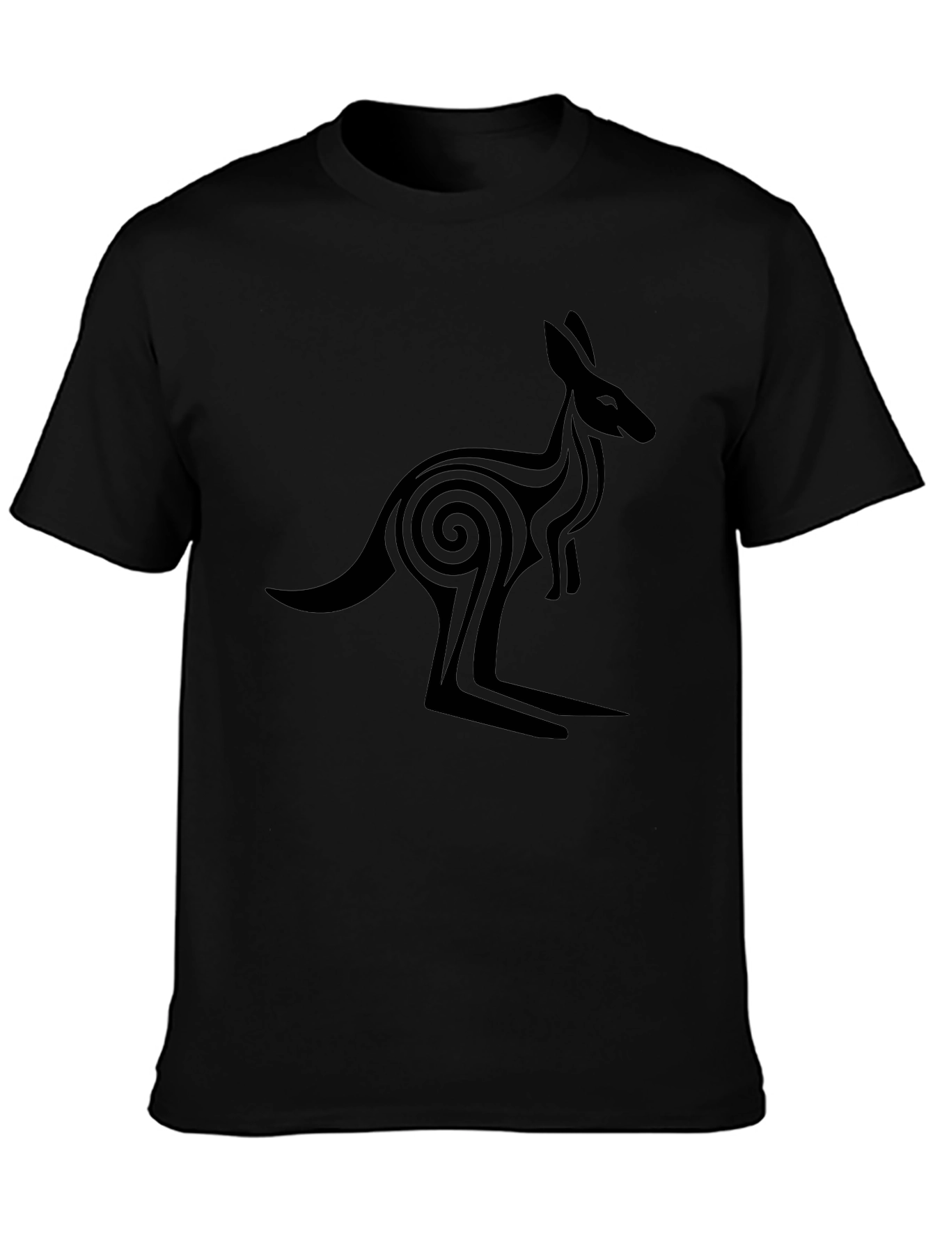 Tribal Kangaroo Graphic Tee - Black