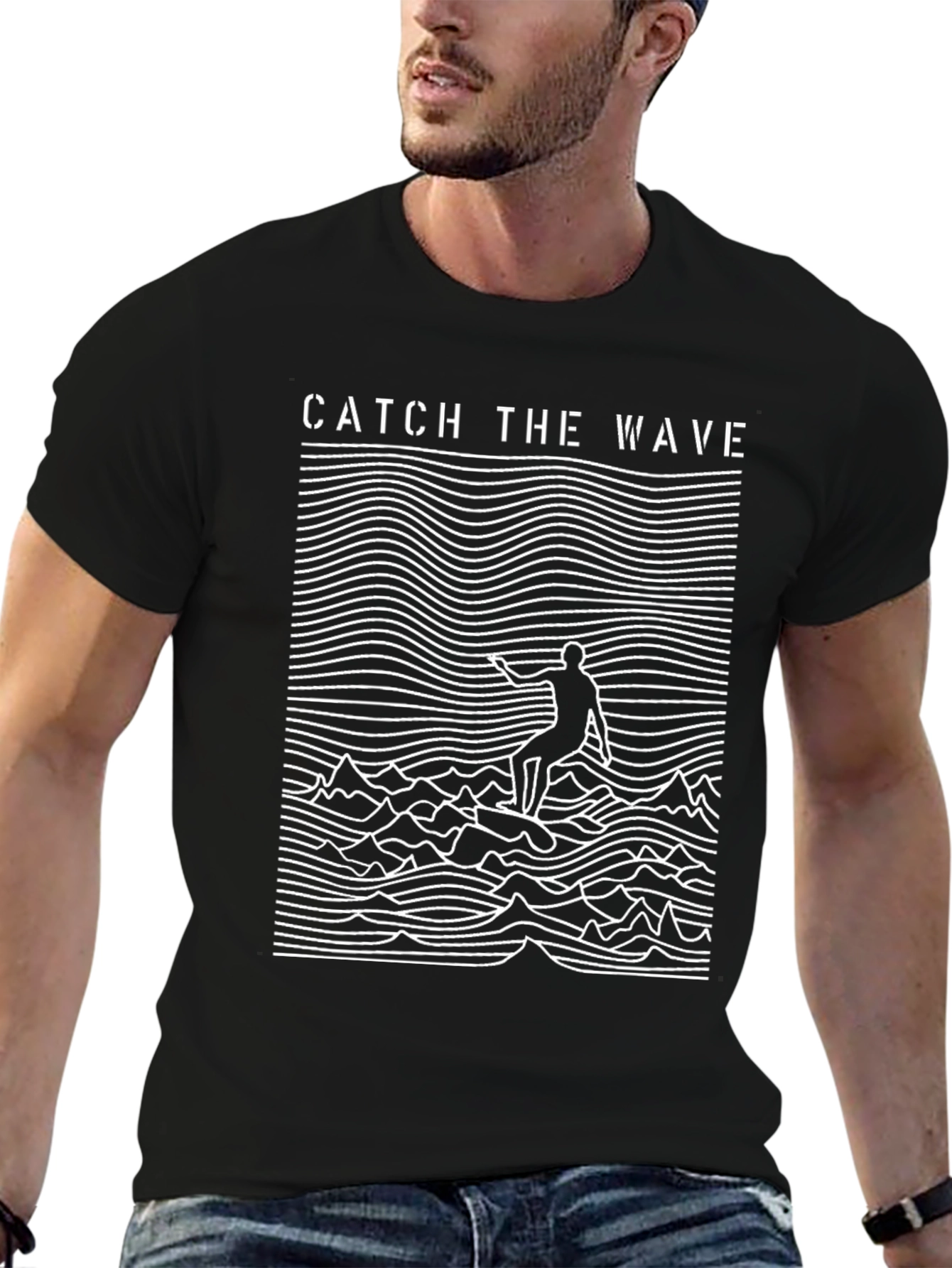 Catch the Wave Graphic Tee - Black