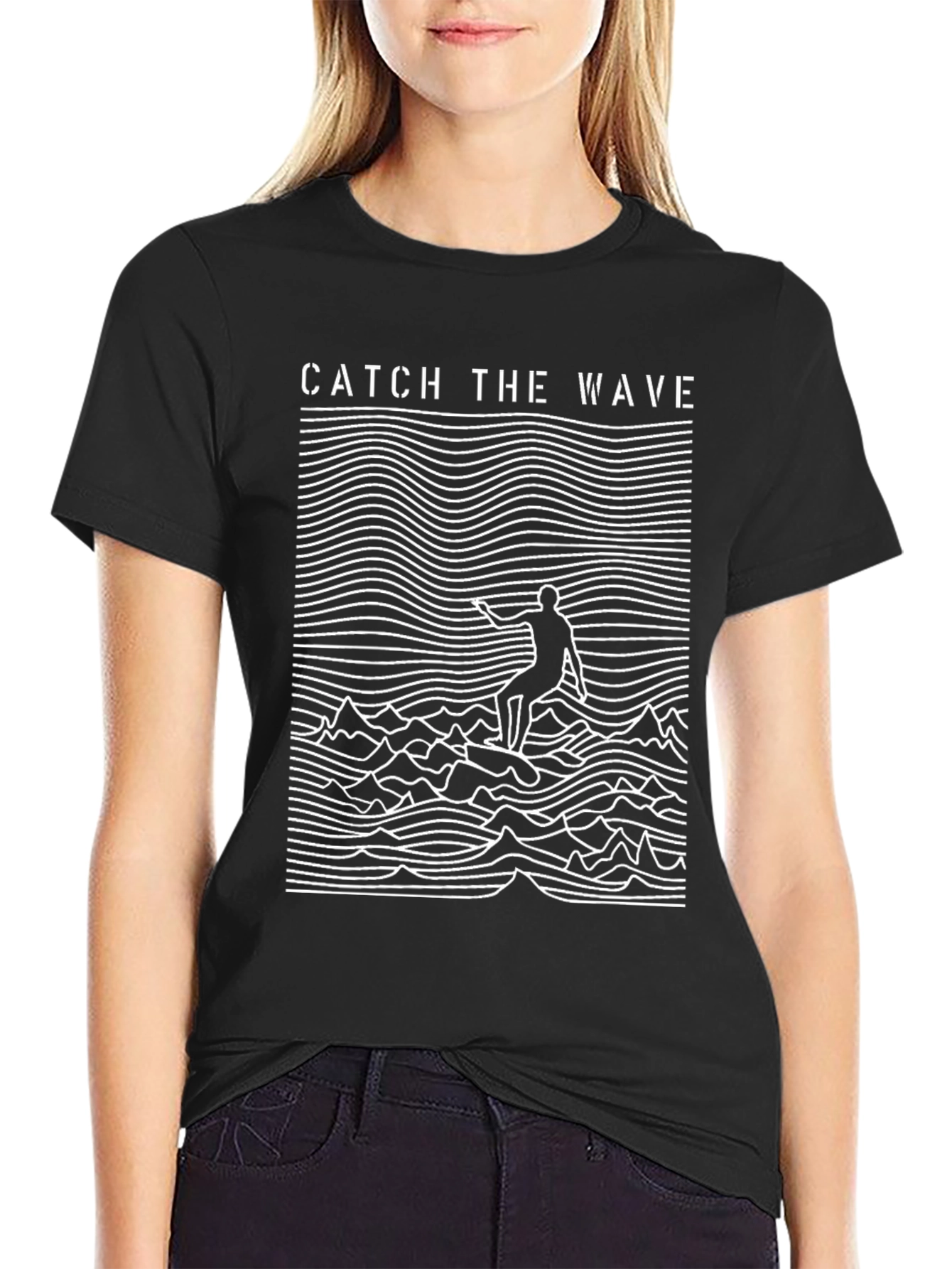 Catch the Wave Graphic Tee - Black