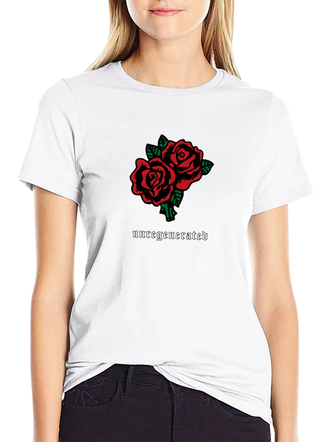 Unregenerated Roses Graphic Tee - Black