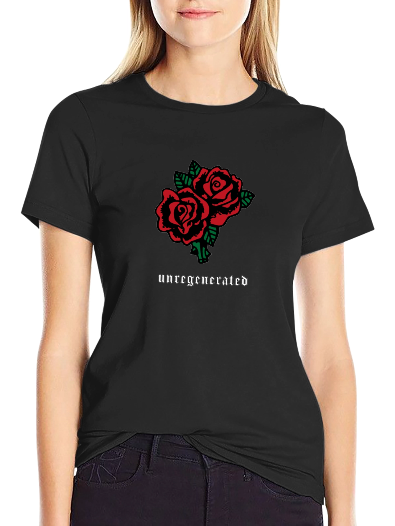 Unregenerated Roses Graphic Tee - Black